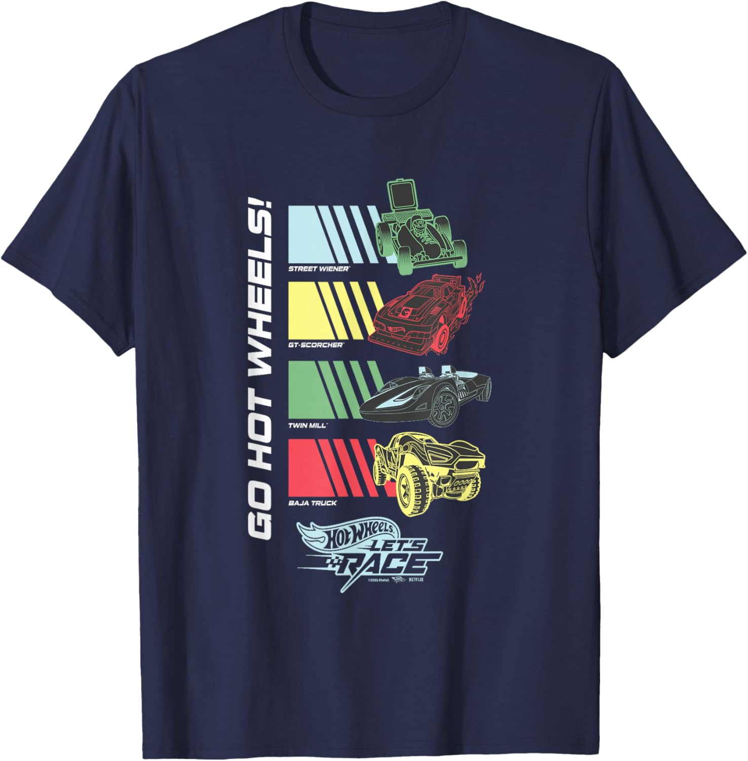 Hot Wheels Let's Race T-Shirt for Kids - Fun Racing Graphic Tee - 8
