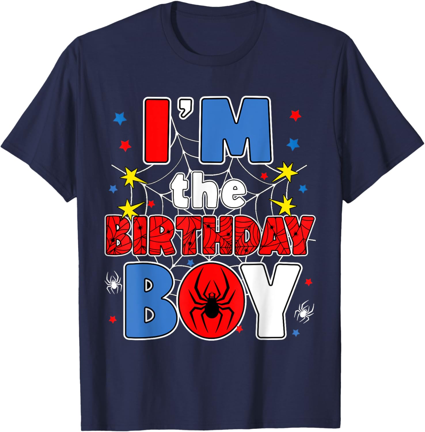I'm The Birthday Boy Spider Web Family Party T-Shirt for Kids - 17