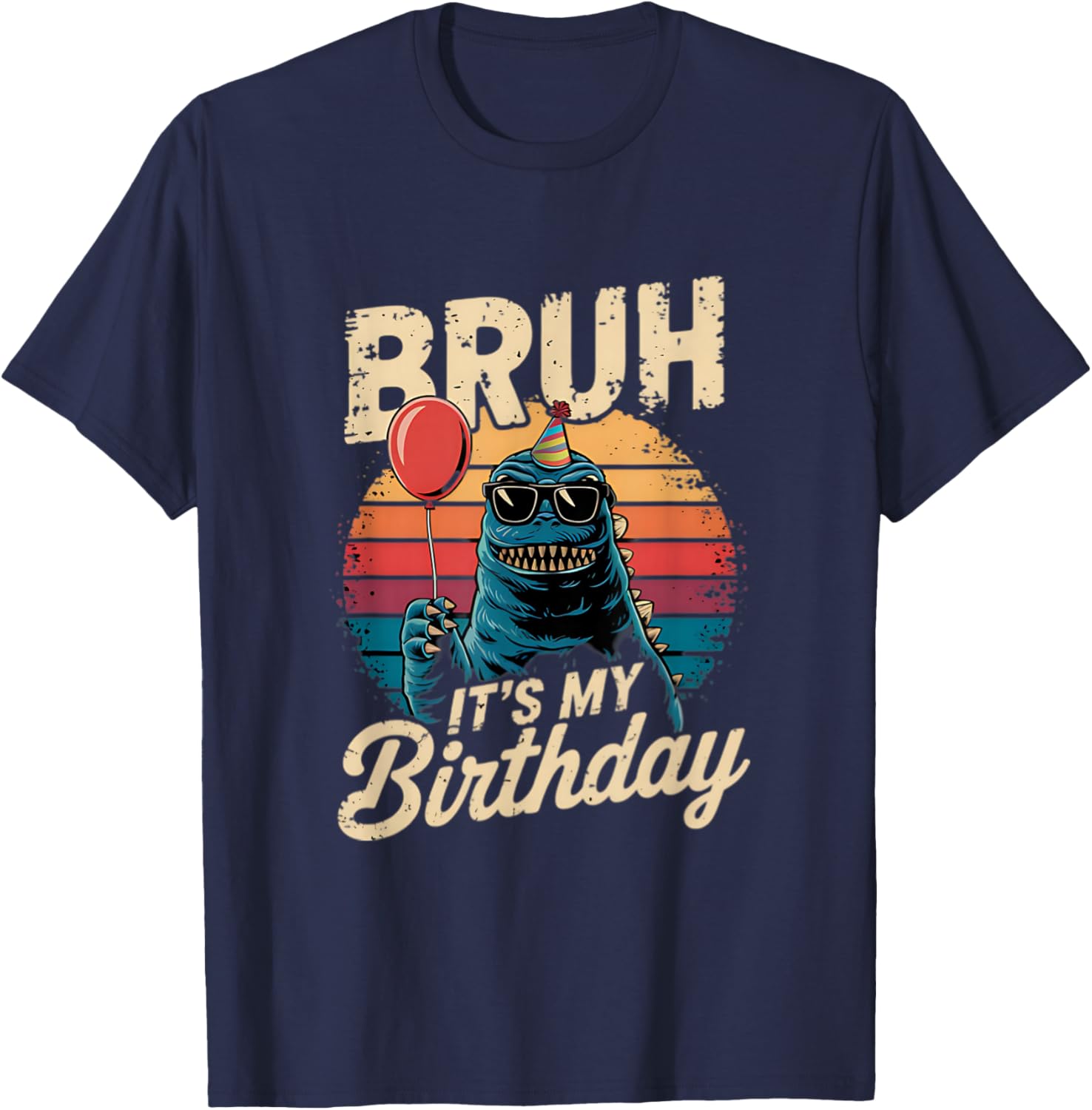 Birthday Kaiju Monster T-Shirt with Retro Sunset Adventure Design - 8