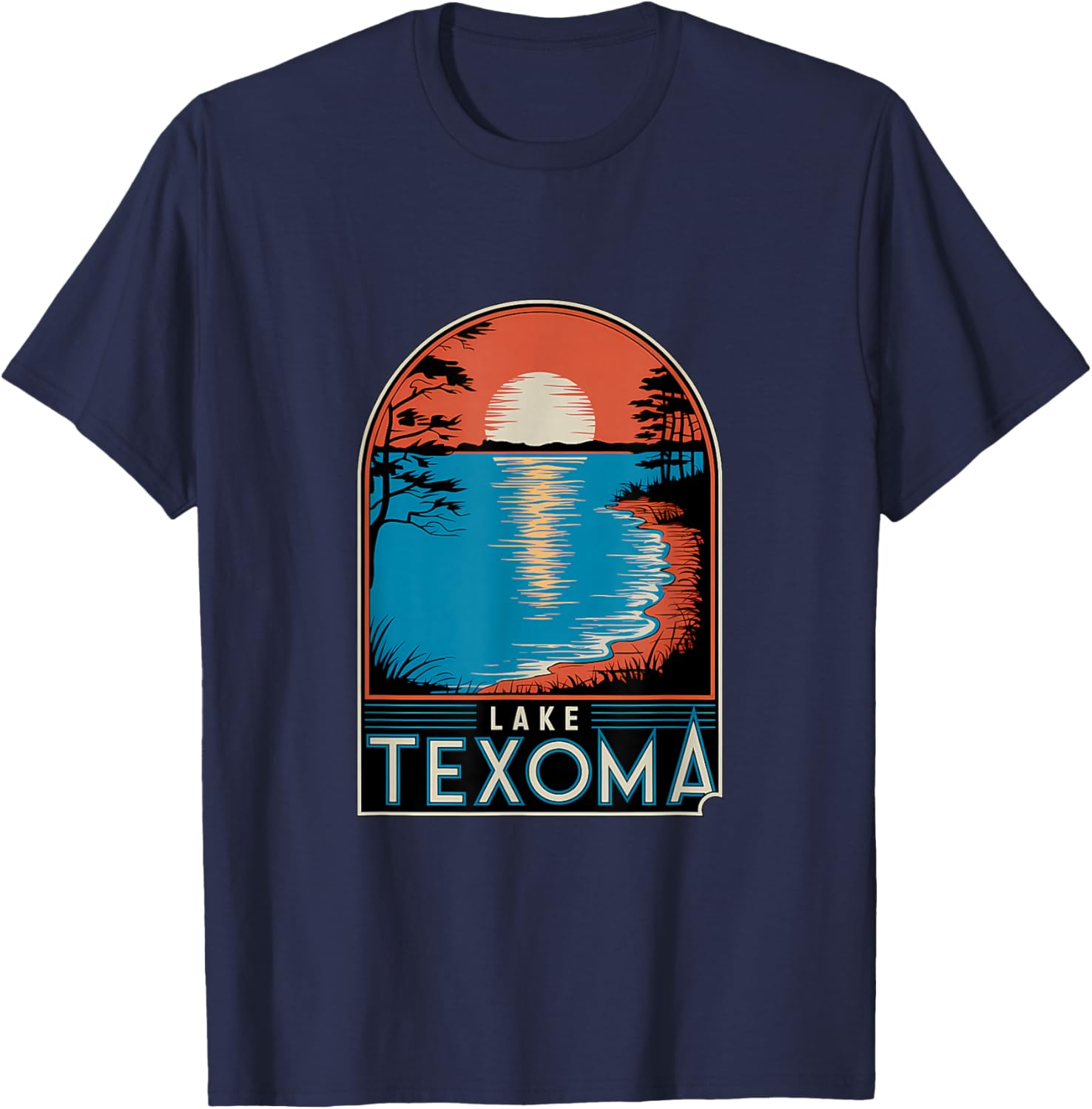 Lake Texoma Sunset Reflection Adventure T-Shirt for Nature Lovers - 8