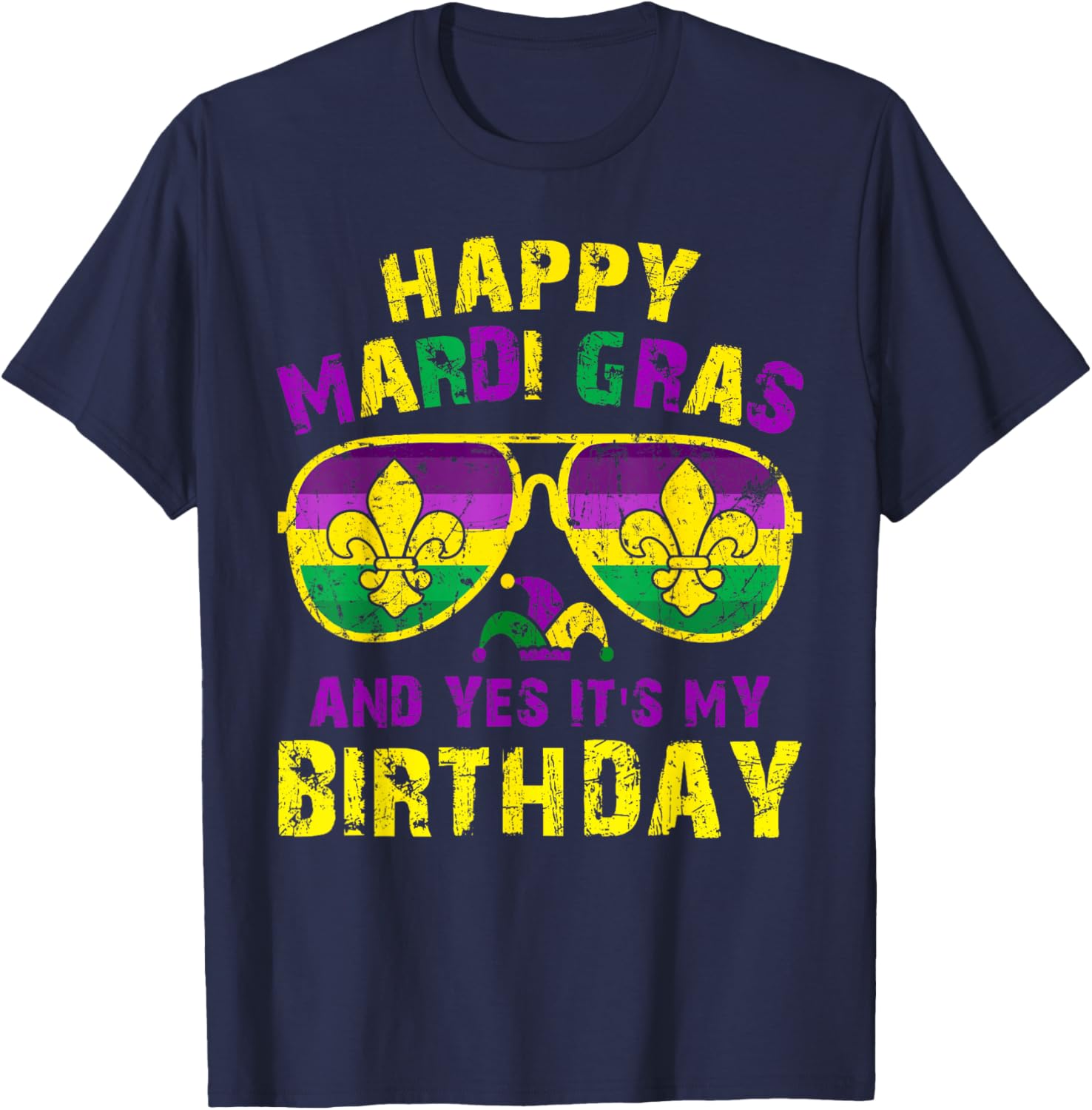 Happy Mardi Gras Birthday T-Shirt for Men, Women, and Kids Celebration - 10