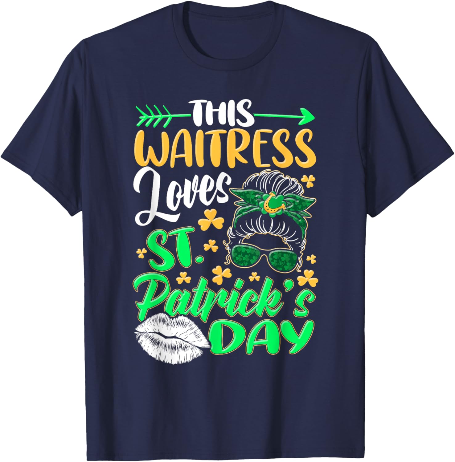Funny St Patricks Day Waitress Bartender Tips Lucky T-Shirt Gift - 5