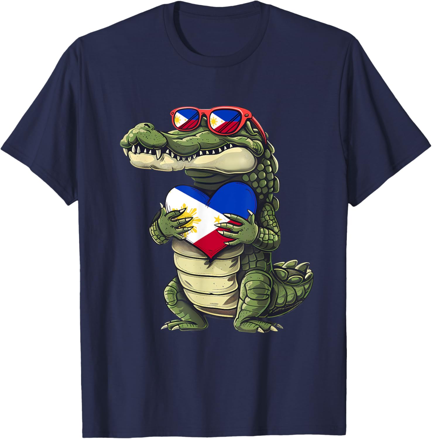 Philippines Crocodile Heart T-Shirt with Filipino Flag - Pilipinas Pride - 29