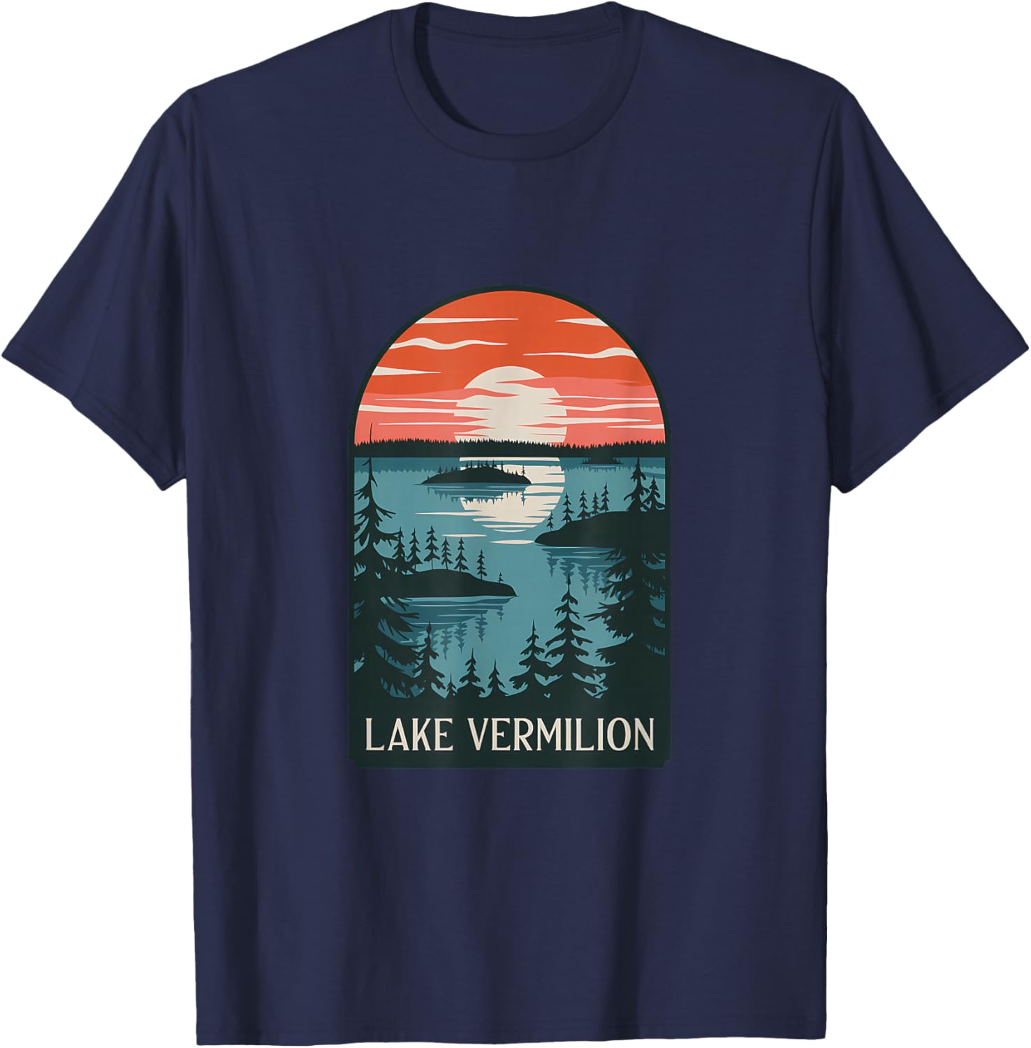 Lake Vermilion Sunset Reflection T-Shirt for Nature Lovers and Adventurers - 9