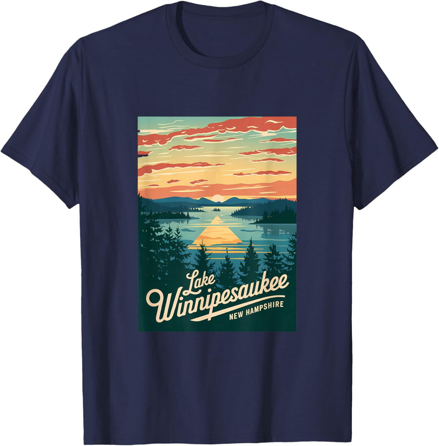 Sunset Beauty T-Shirt Featuring Scenic Lake Winnipesaukee, New Hampshire - 18