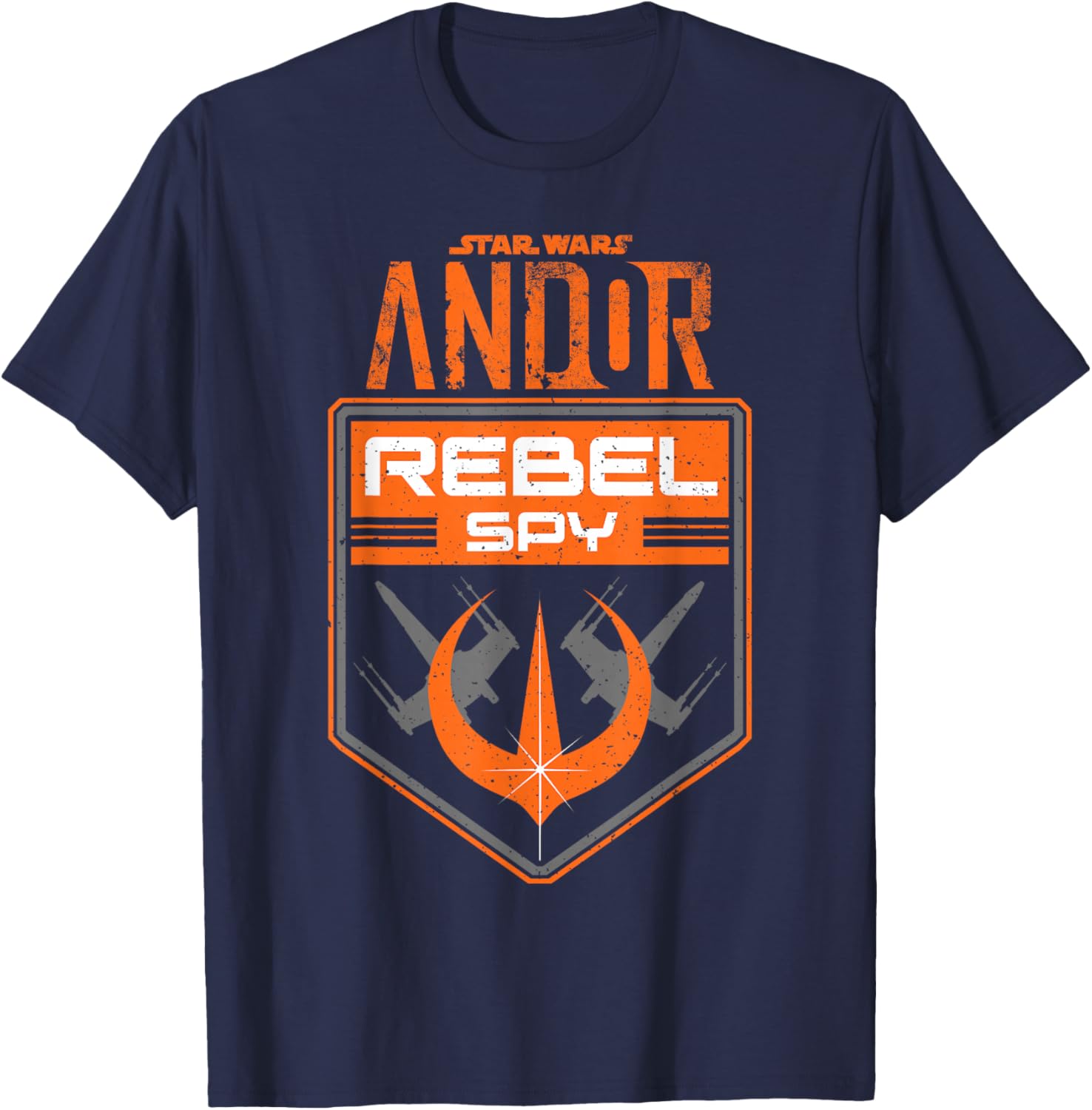 Star Wars Andor Rebel Spy Grunge T-Shirt Distressed Emblem Design - 6