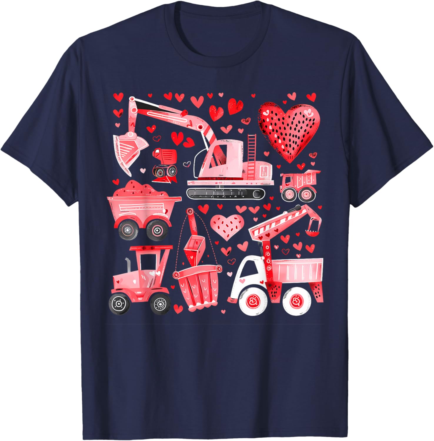 Adorable Valentine's Day Construction Trucks Loads of Love Toddler T-Shirt - 5