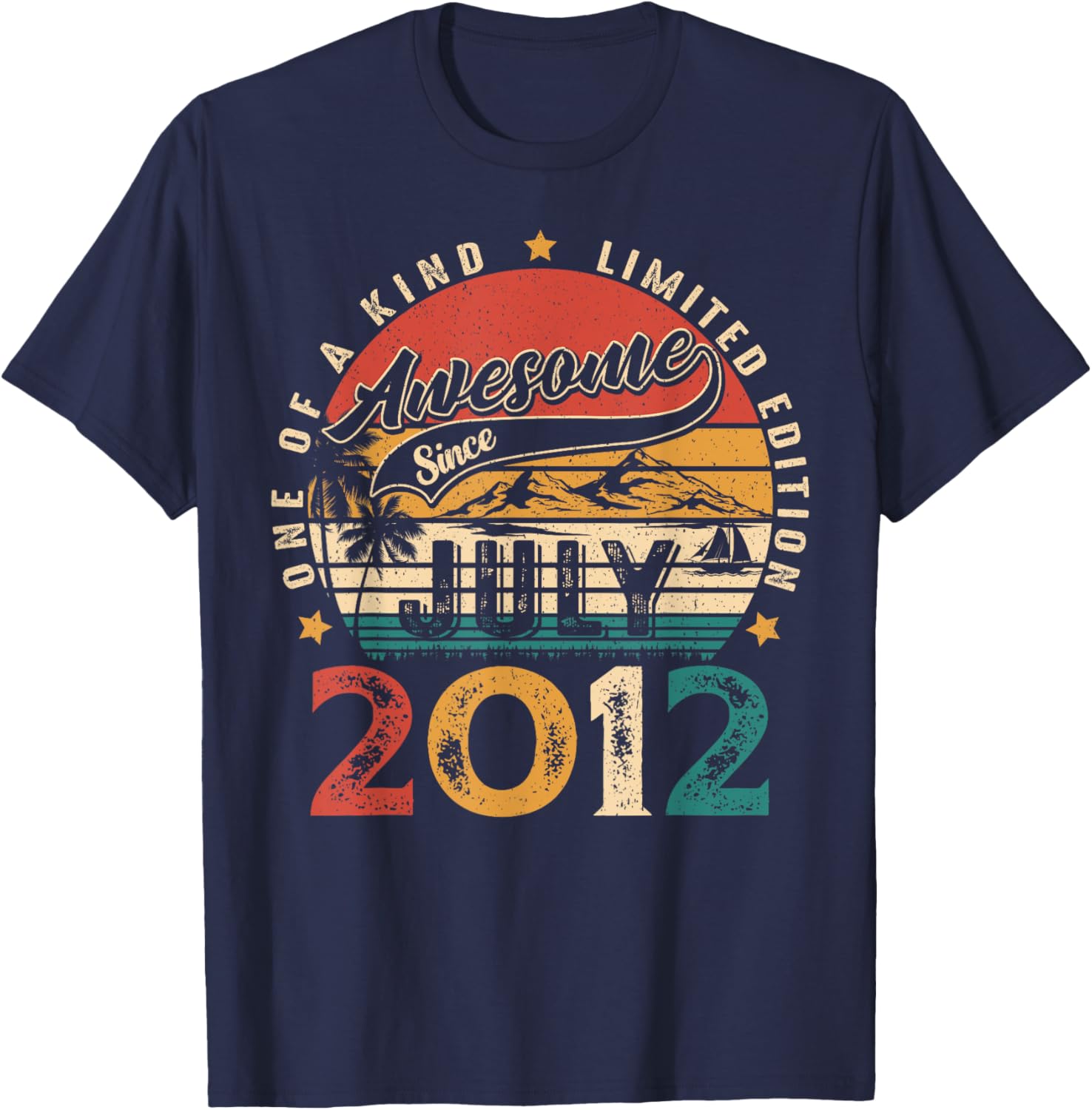 Awesome Since July 2012 Vintage Retro 13th Birthday T-Shirt for Kids - 5