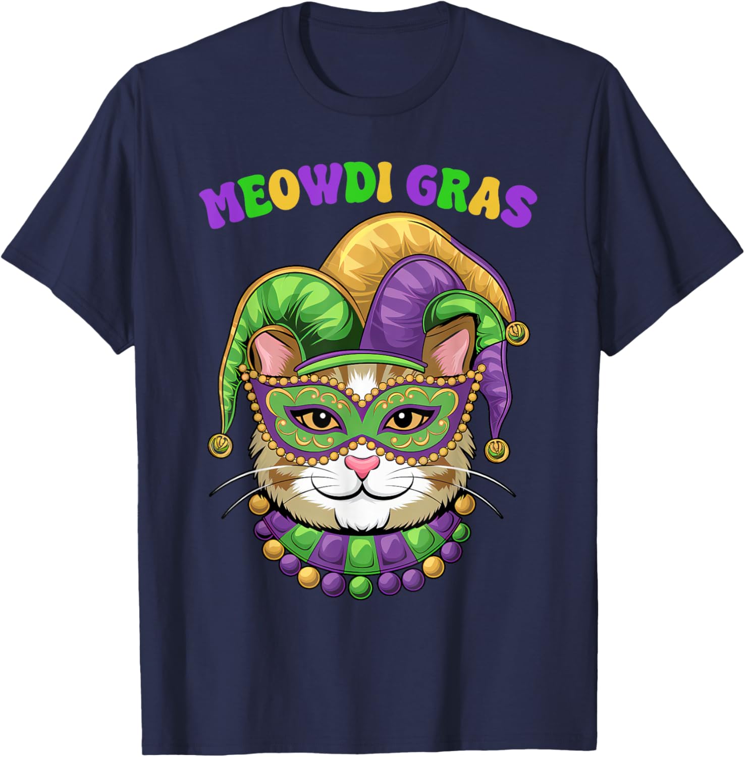Meowdi Gras Mardi Gras Cat Lover T-Shirt New Orleans Style Fun Apparel - 13