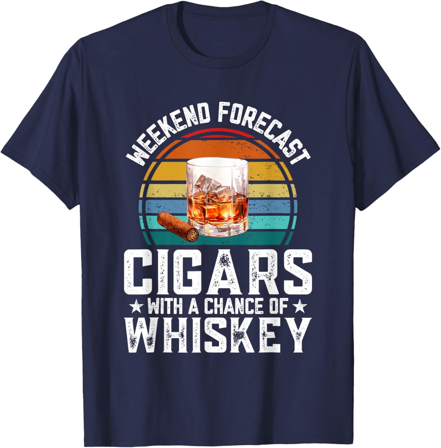 Bourbon Weekend Forecast Cigars T-Shirt with Whiskey Vibes for Relaxation - 8