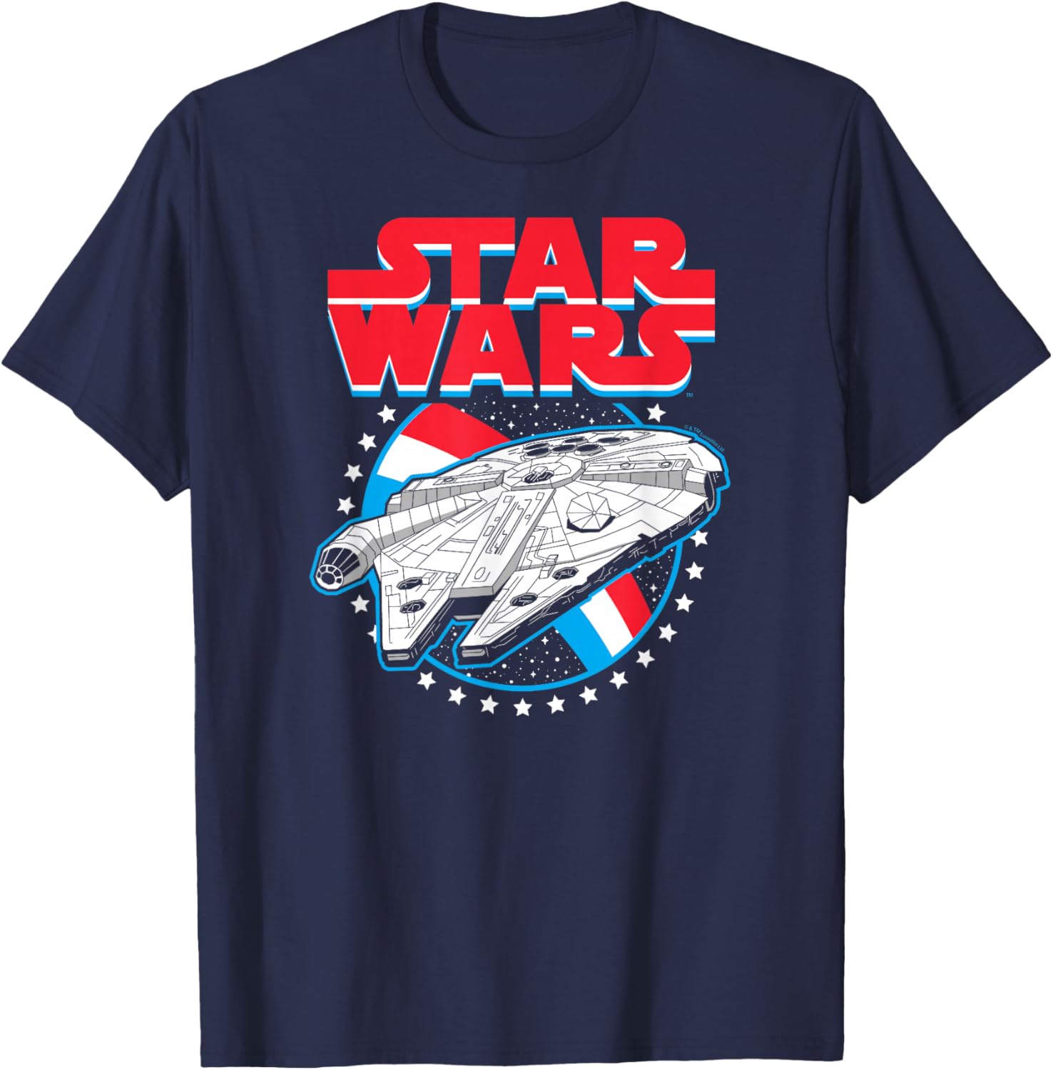 Star Wars Millennium Falcon T-Shirt - Stylish Americana Graphic Tee - 2
