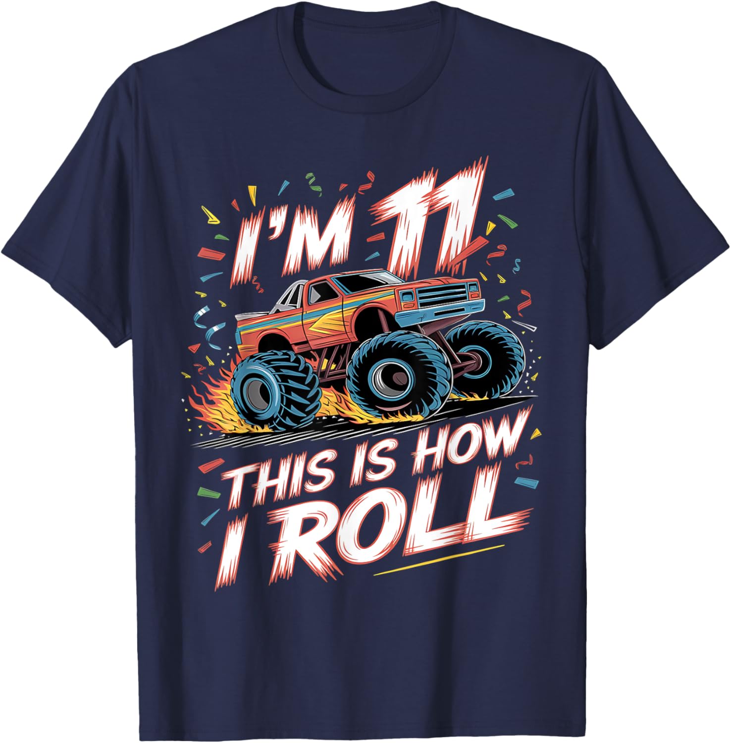 Monster Truck 11th Birthday Shirt for Boys - Fun Birthday T-Shirt - 15