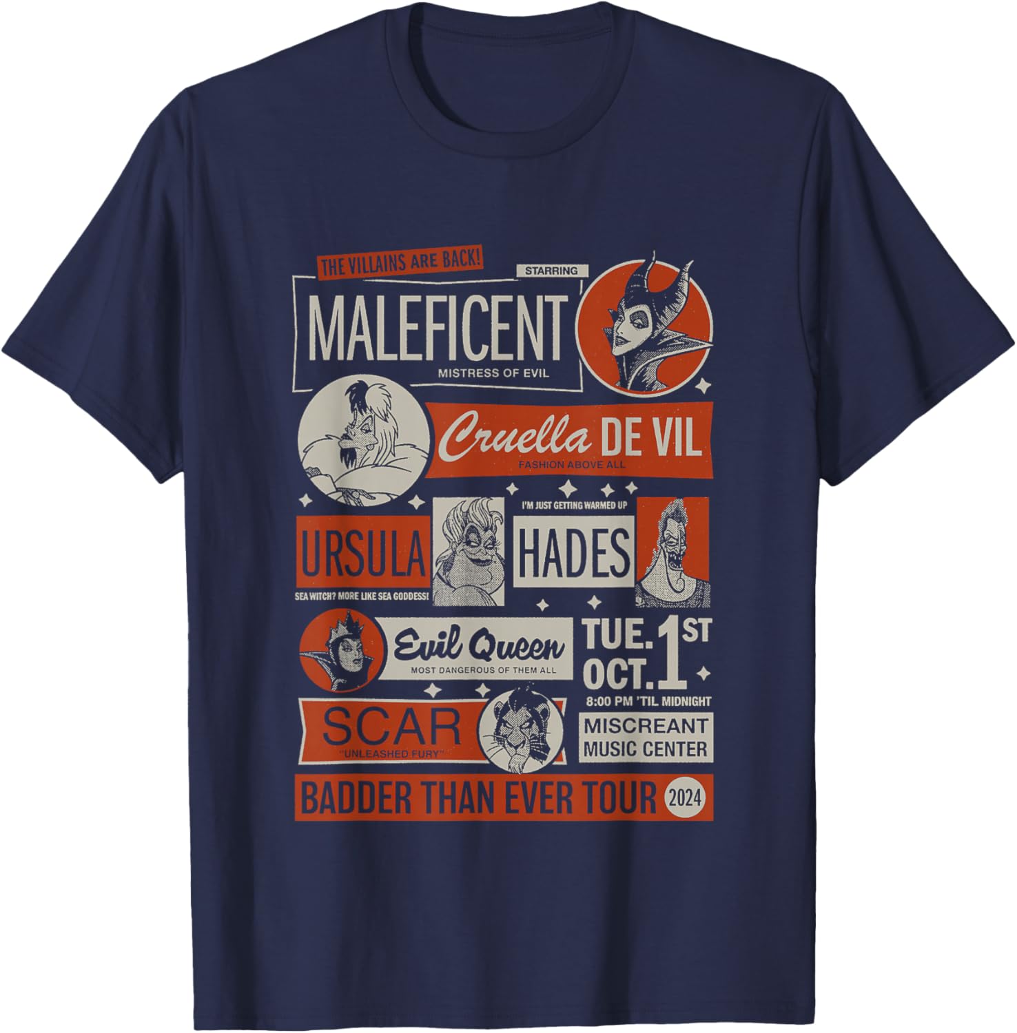 Disney Villains Retro Poster T-Shirt Unleash Your Dark Side in Style - 4