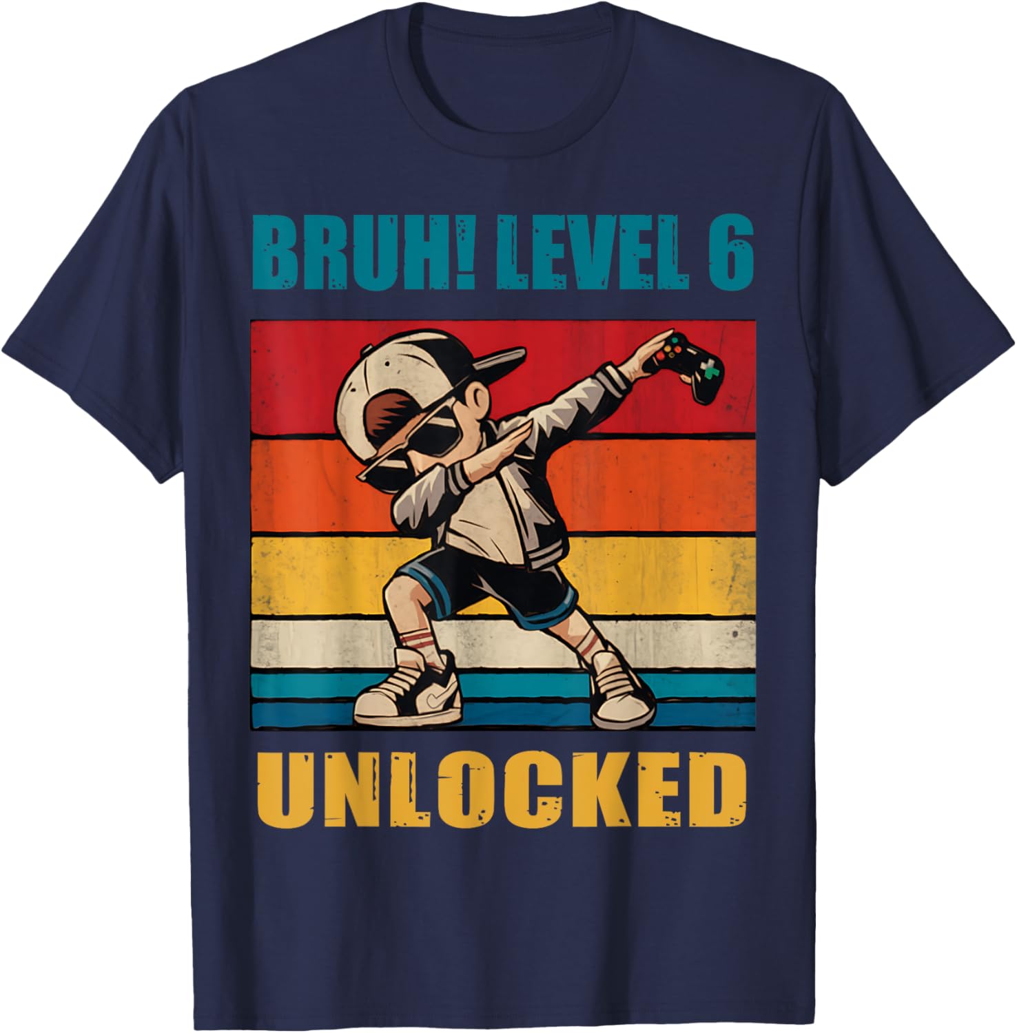 Cool Dabbing Gamer T-Shirt for 6 Year Old Birthday Celebration - 1