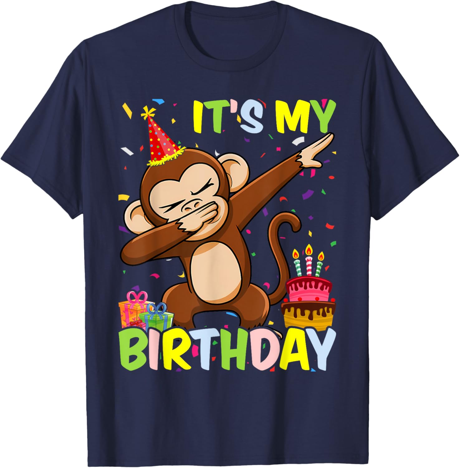 It's My Birthday Monkey T-Shirt Fun Party Outfit for Kids and Adults - 8