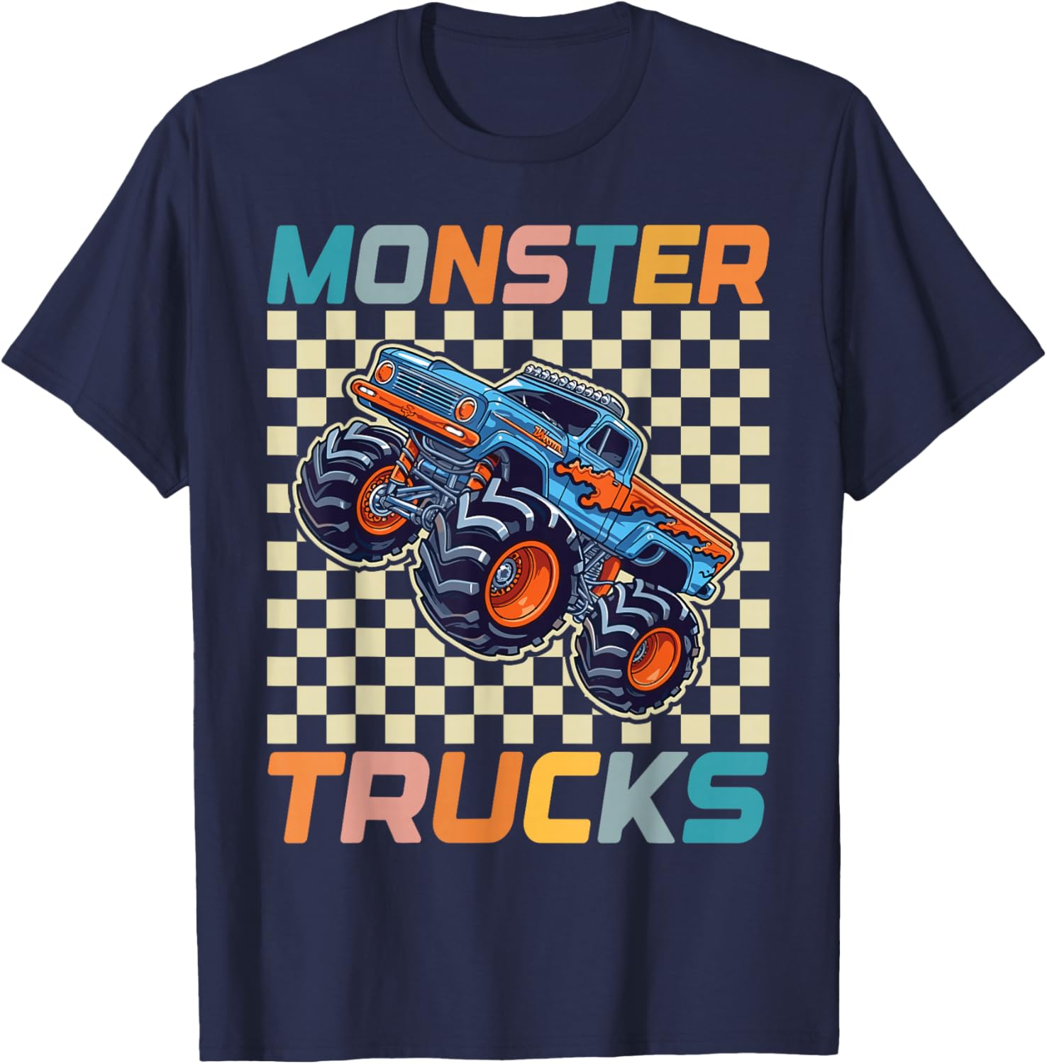 Cute Monster Truck T-Shirt for Toddlers and Kids Retro Vintage Style - 6