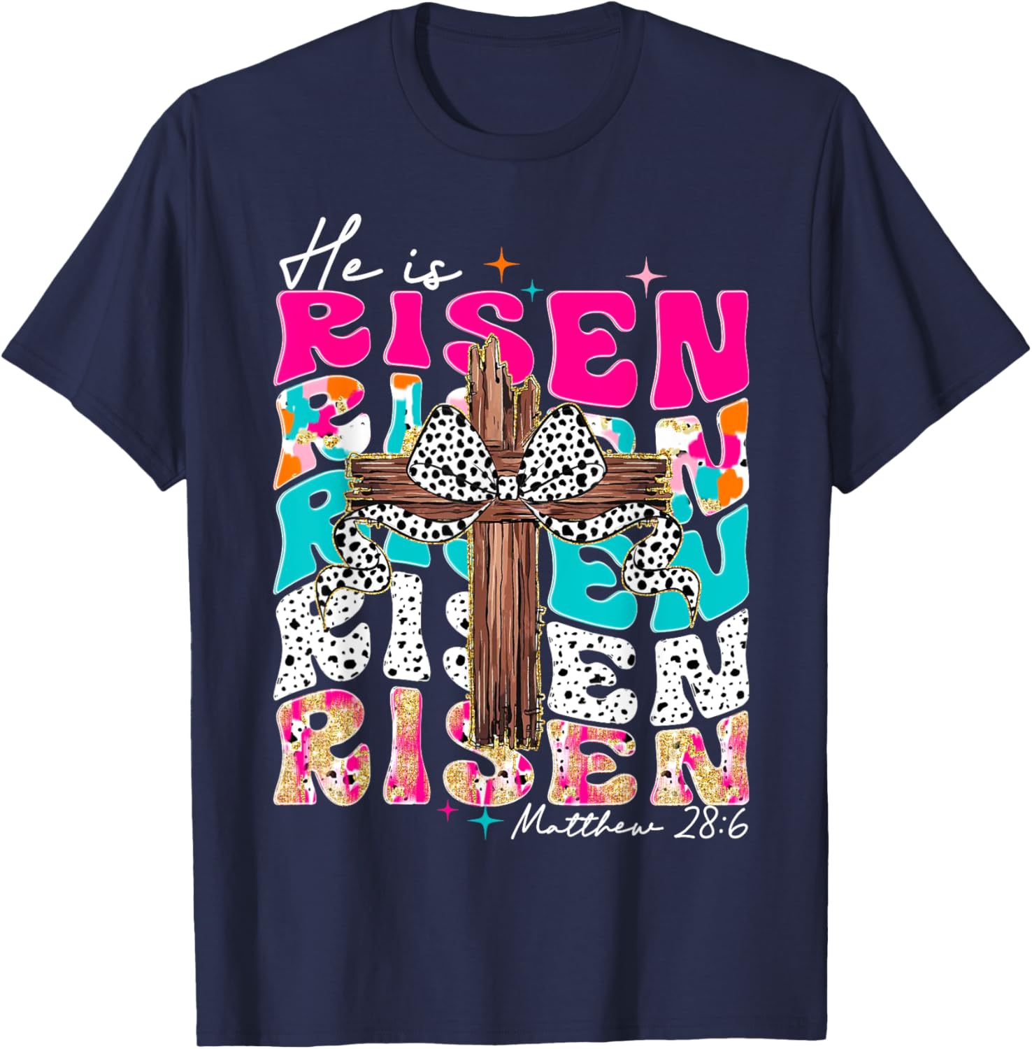 He Is Risen Cross Jesus Easter T-Shirt for Men and Women - Faith Apparel - 4