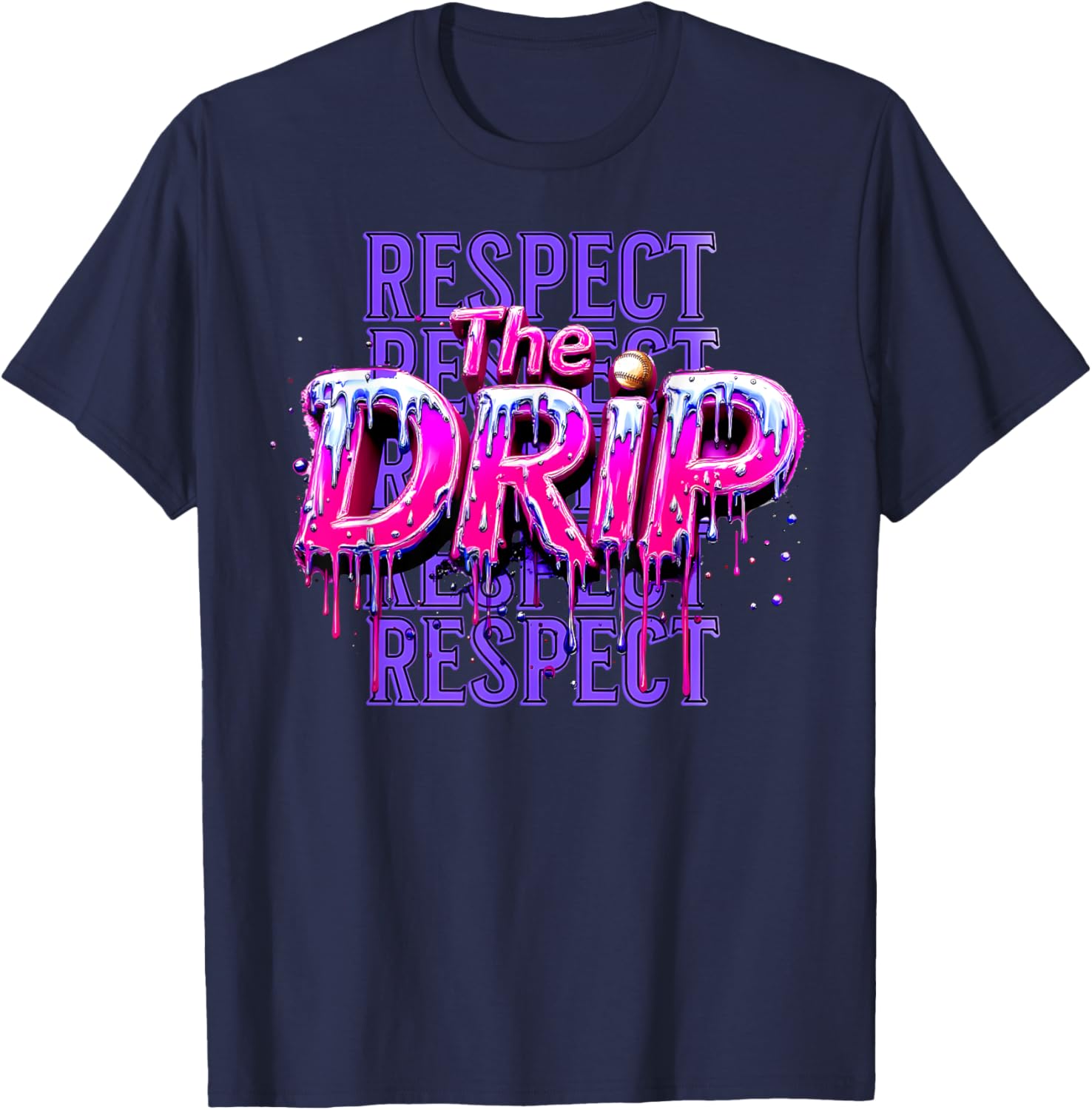 Respect The Drip Baseball Ice Cream Drip T-Shirt for Cool Style - 17