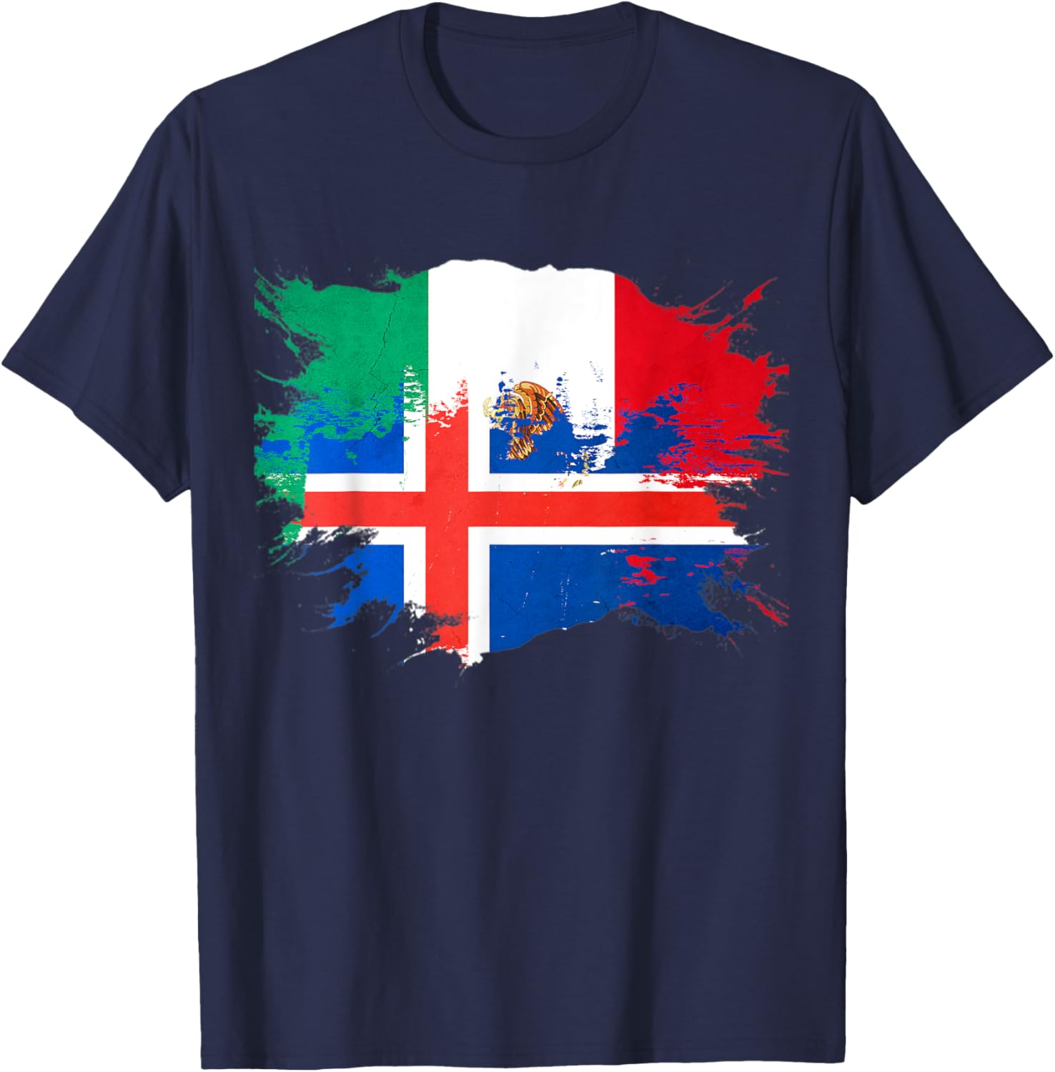 Mexican and Iceland Heritage Flag T-Shirt for Stylish Cultural Pride - 7