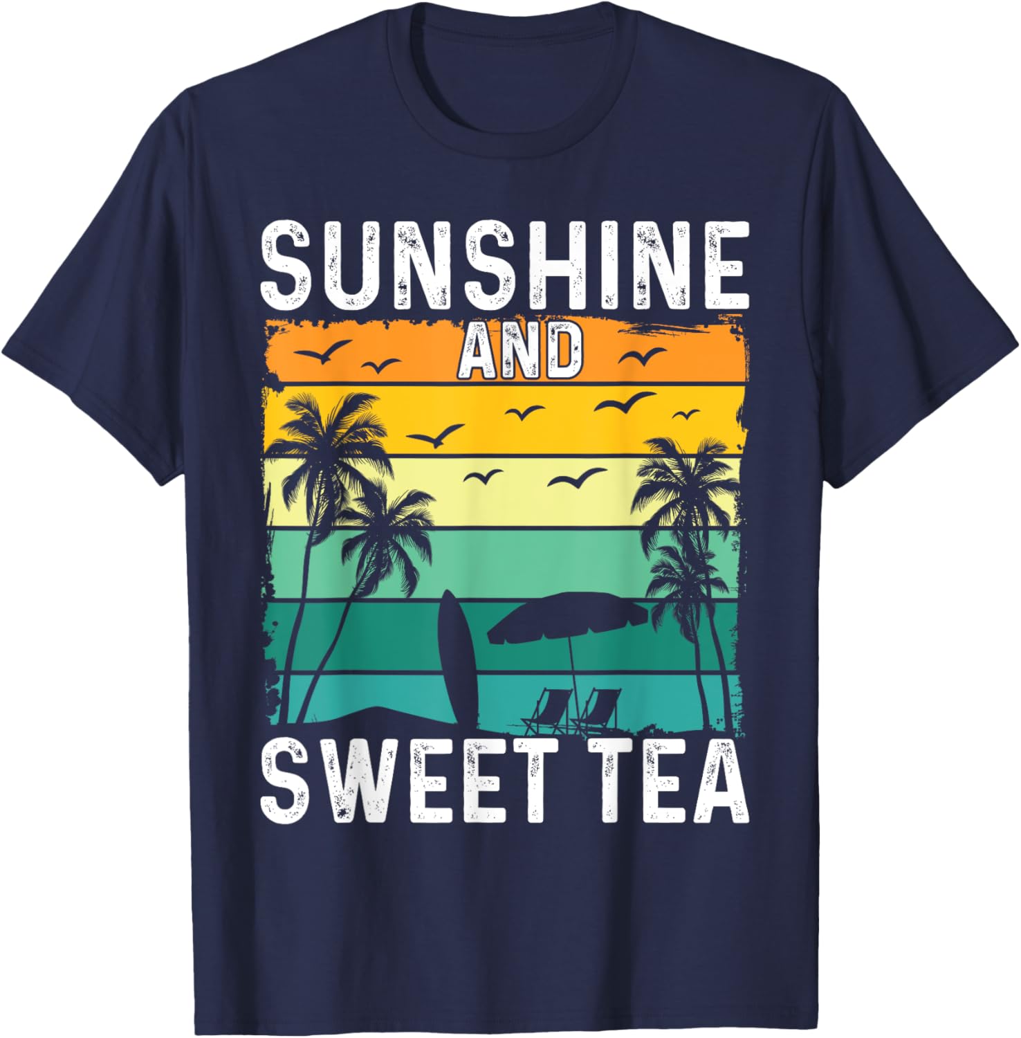 Sunshine And Sweet Tea Retro Southern Pride Iced Tea Lover T-Shirt - 4