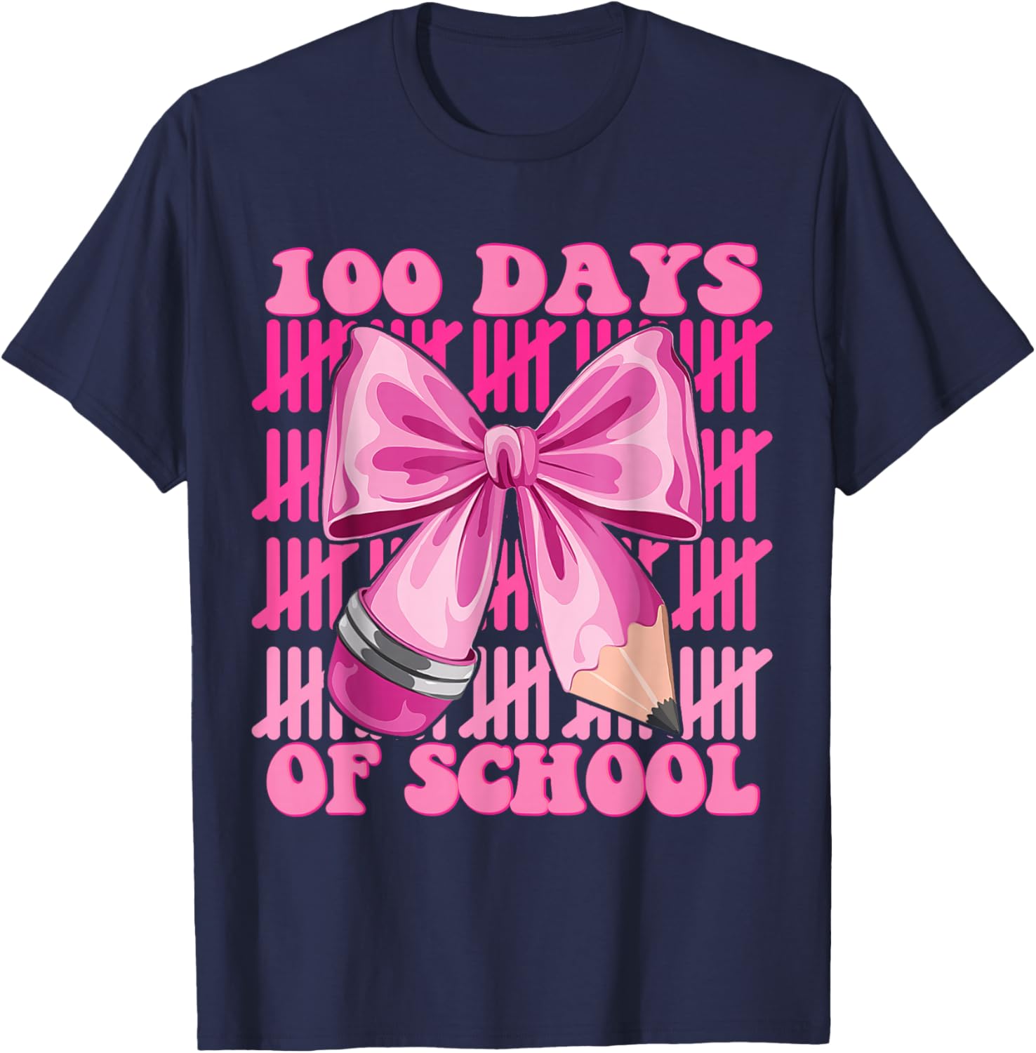 100 Days of School Girls Coquette Bow T-Shirt for Celebrating Milestones - 19