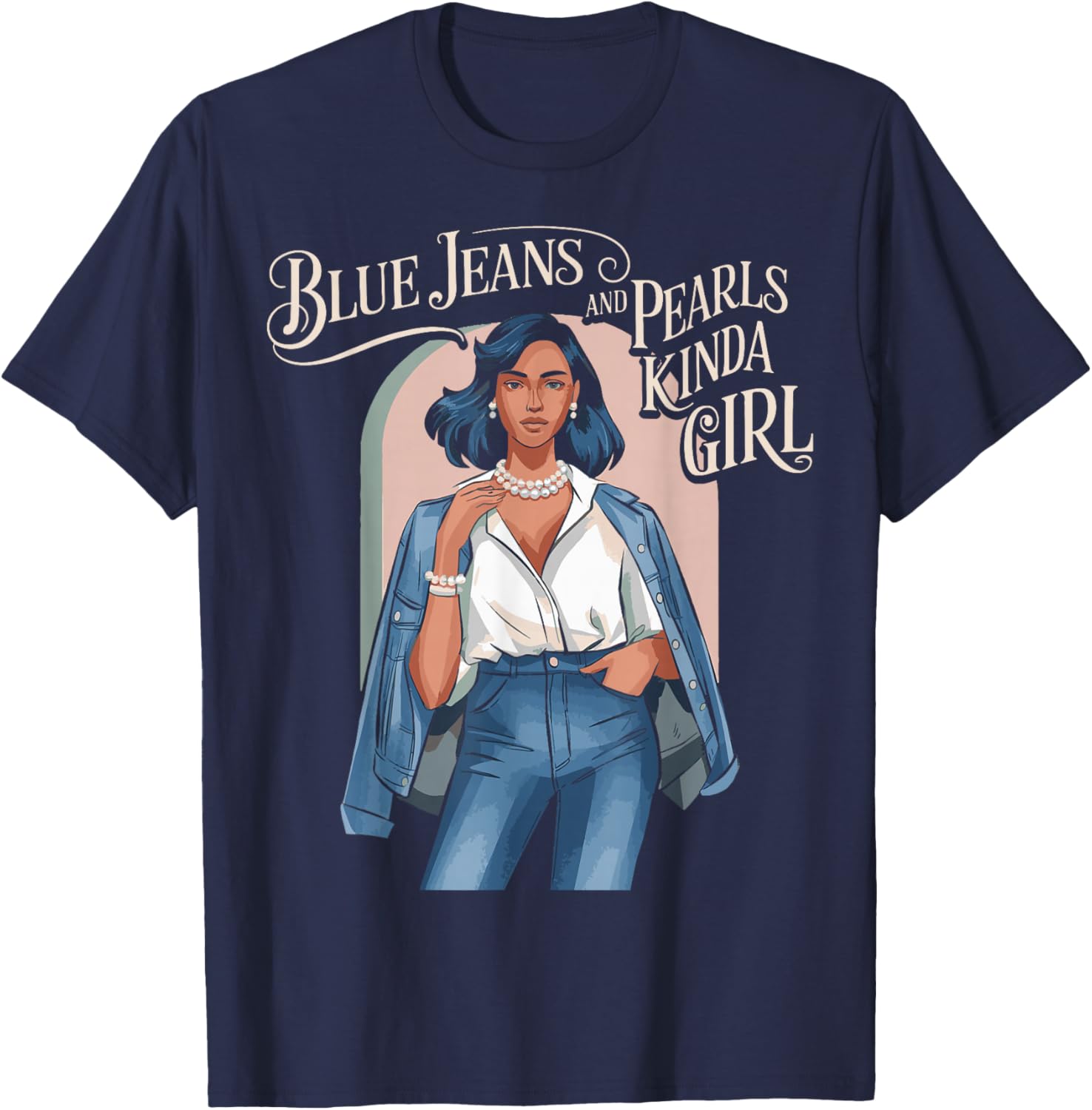 Stylish Blue Jeans Pearl Skinny Jeans Lover T-Shirt for Fashion Enthusiasts - 2