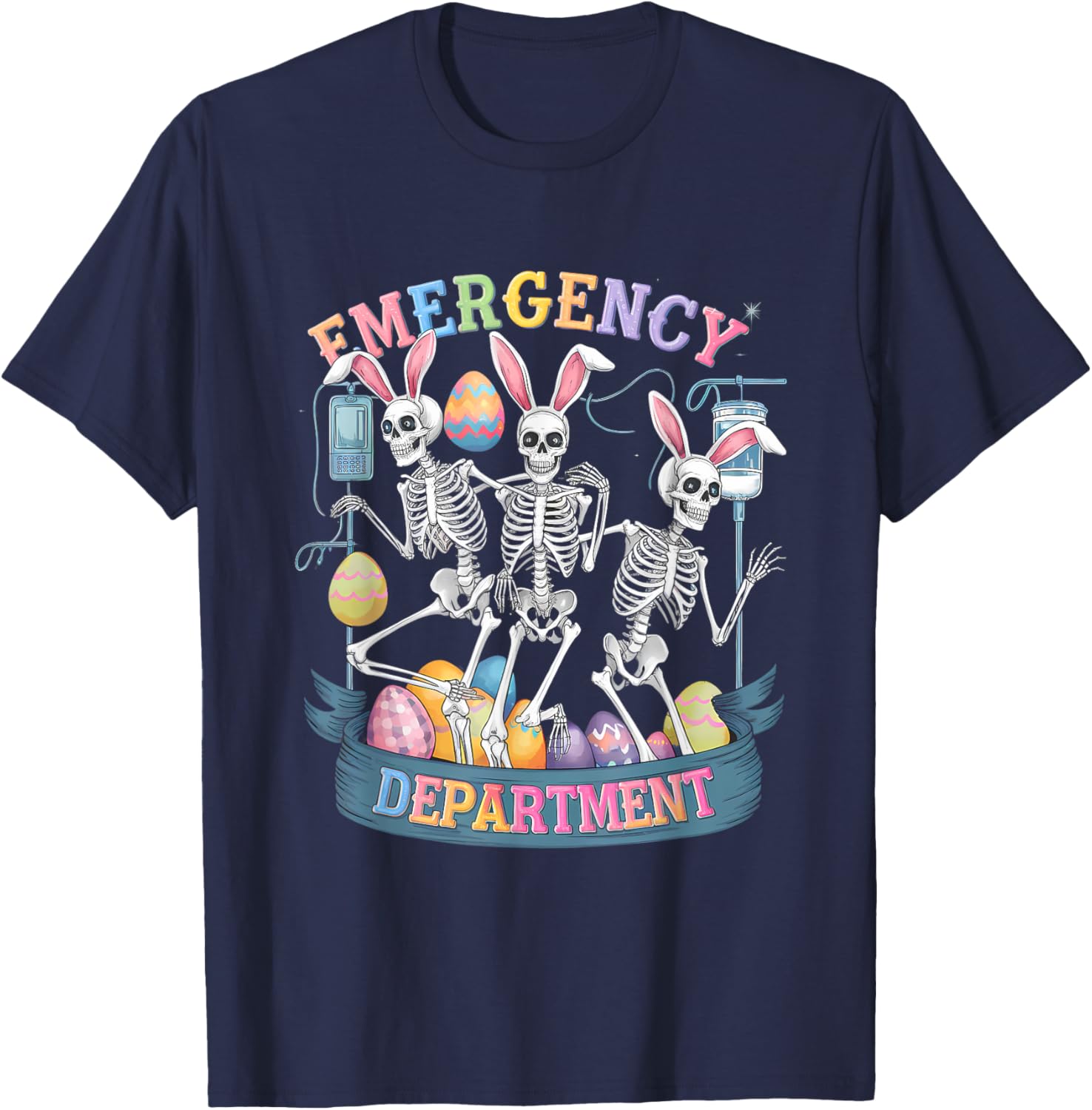 Funny Skeleton Dancing Easter Nurse T-Shirt for Healthcare Heroes - 2