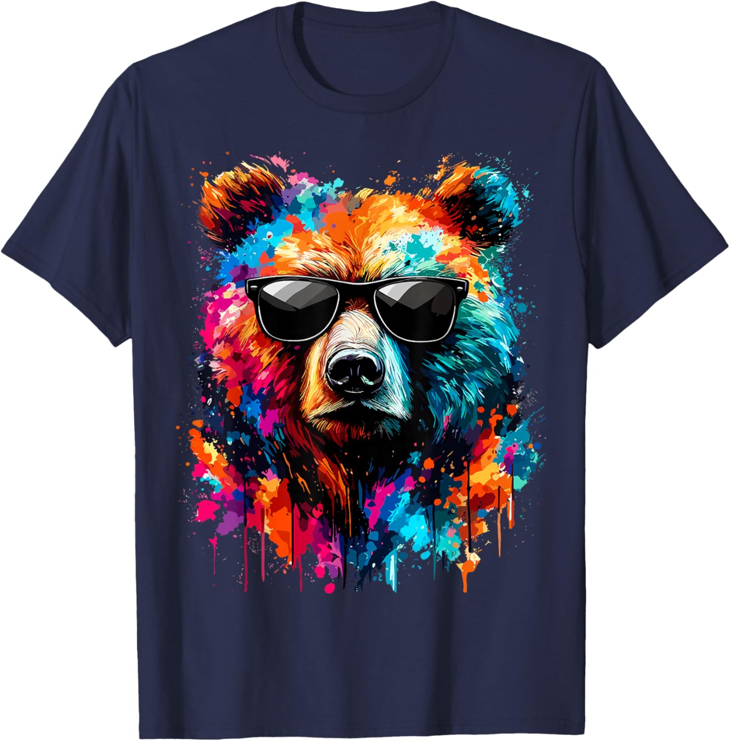 Colorful Bear with Sunglasses T-Shirt for Wildlife Lovers and Adventures - 4