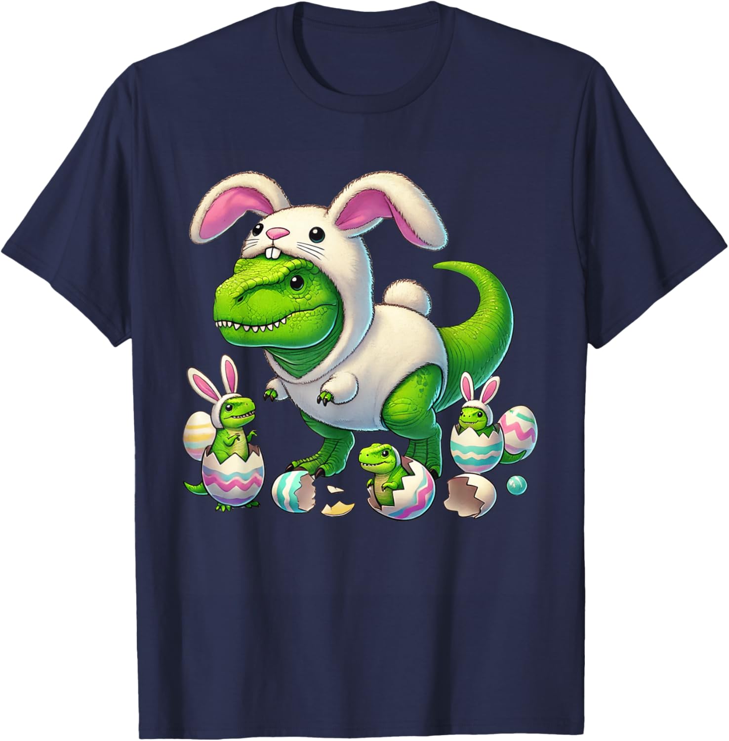 Funny Easter T-Rex Bunny Ears Kids T-Shirt for Boys - Dino Costume Delight - 4