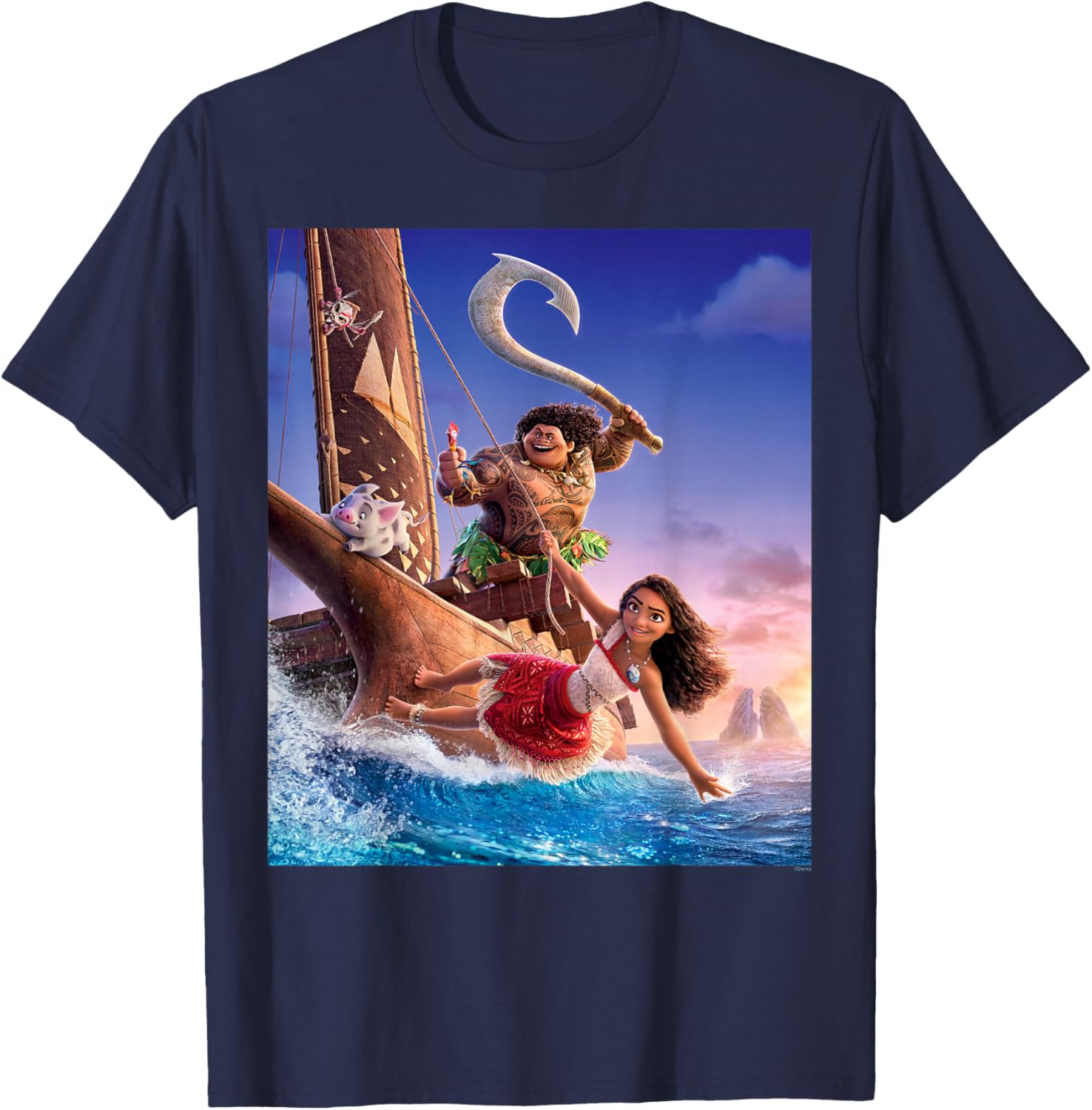 Disney Moana Adventure T-Shirt with Maui and Friends for Kids and Adults - 8