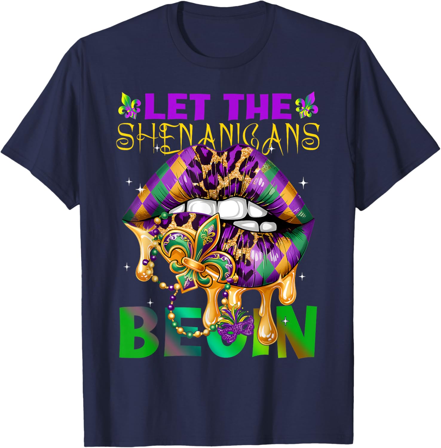 Let The Shenanigans Begin Mardi Gras T-Shirt for Kids and Adults - 2