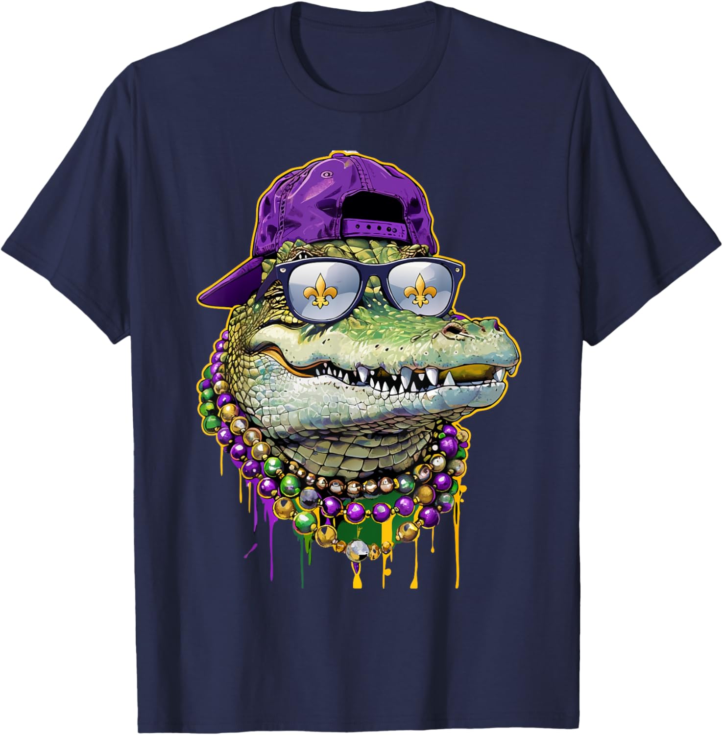 Mardigator Mardi Gras Alligator Costume T-Shirt for Men and Women - 18