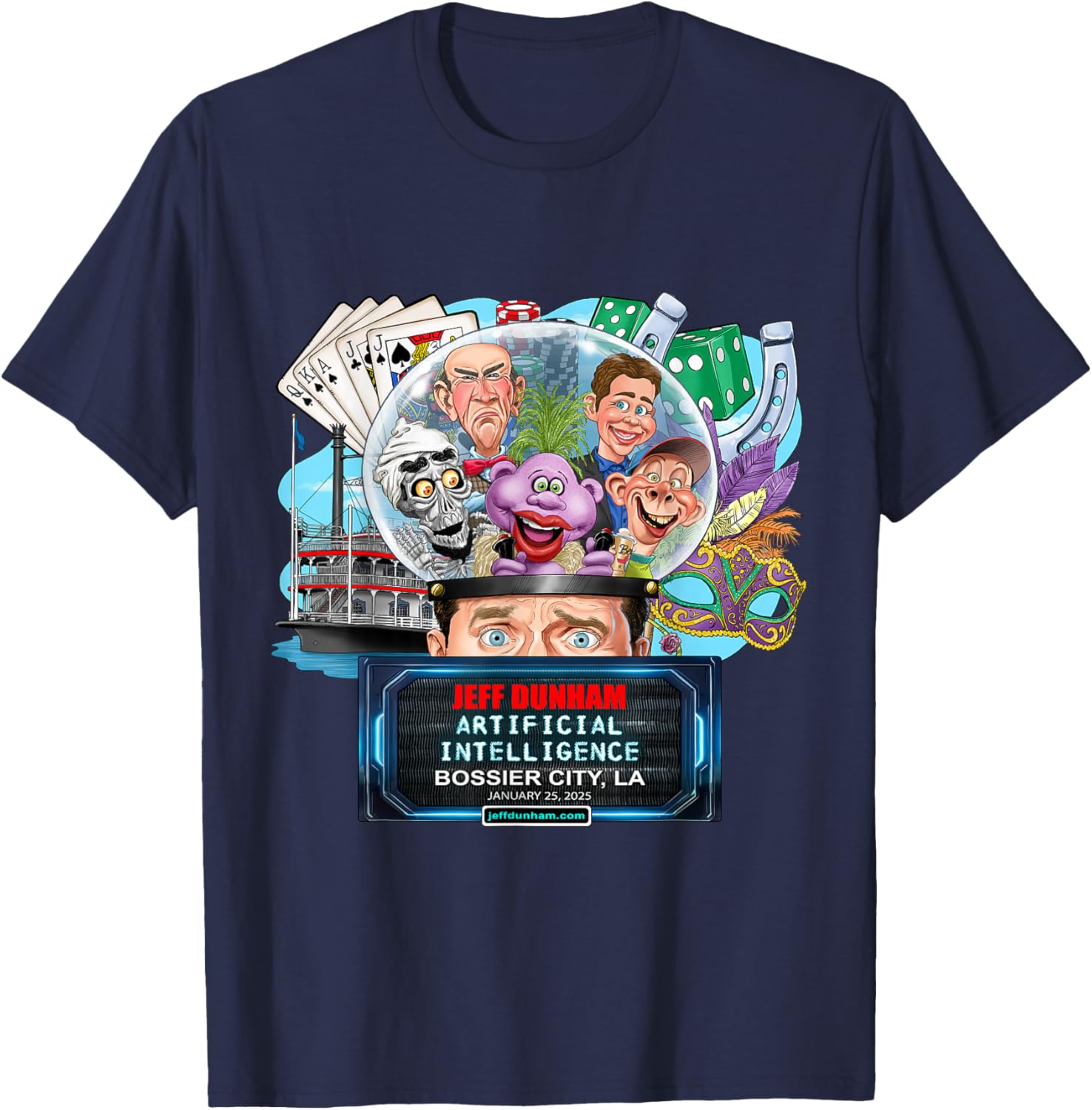 Jeff Dunham Bossier City LA 2025 T-Shirt for Comedy Fans and Collectors - 7
