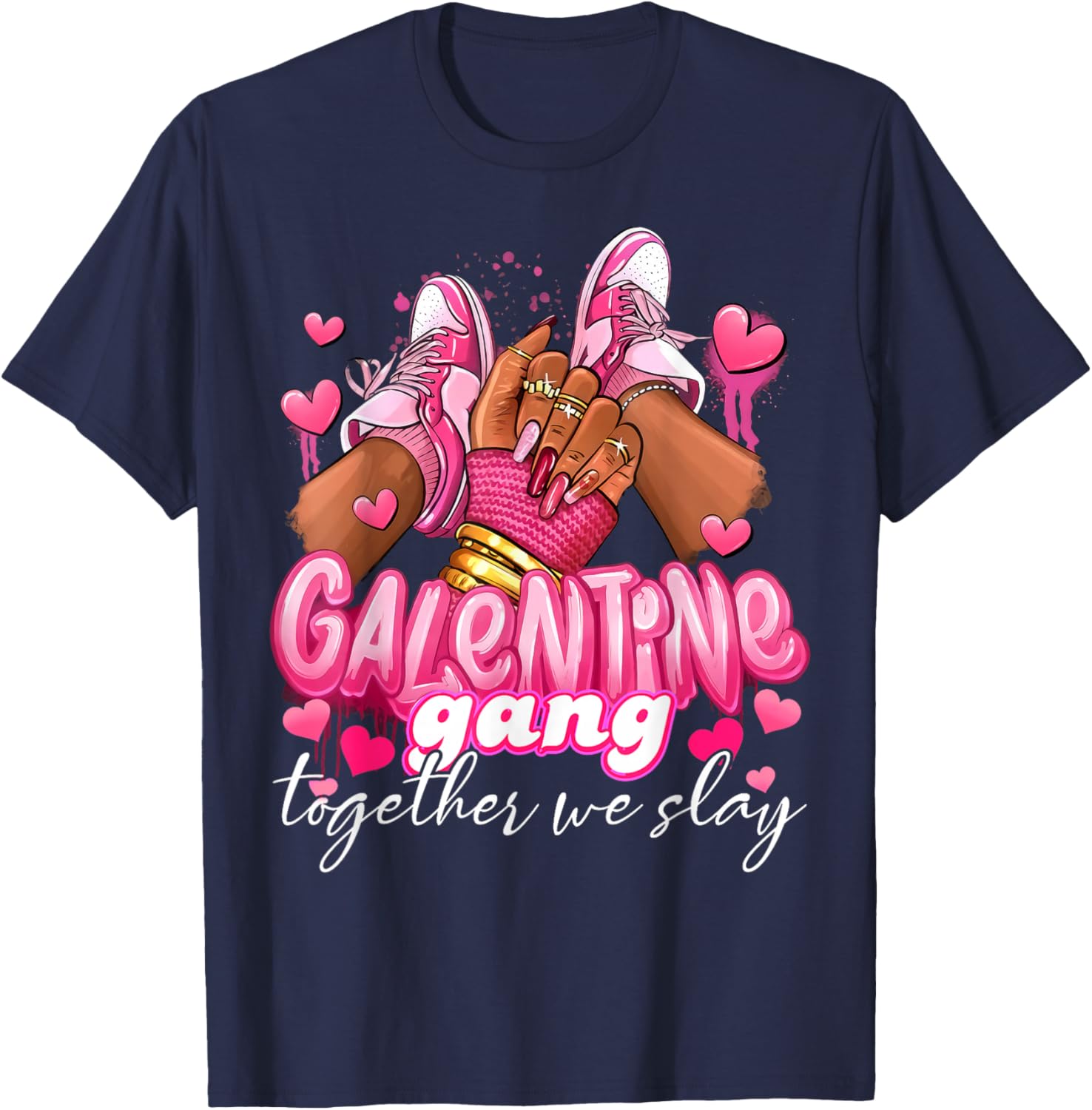 Women Galentine Gang Together We Slay Valentine's Day T-Shirt - 12