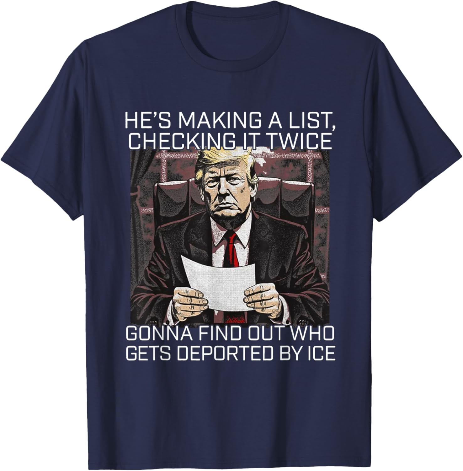 He's Making A List Checking It Twice T-Shirt for Christmas Cheer - 6