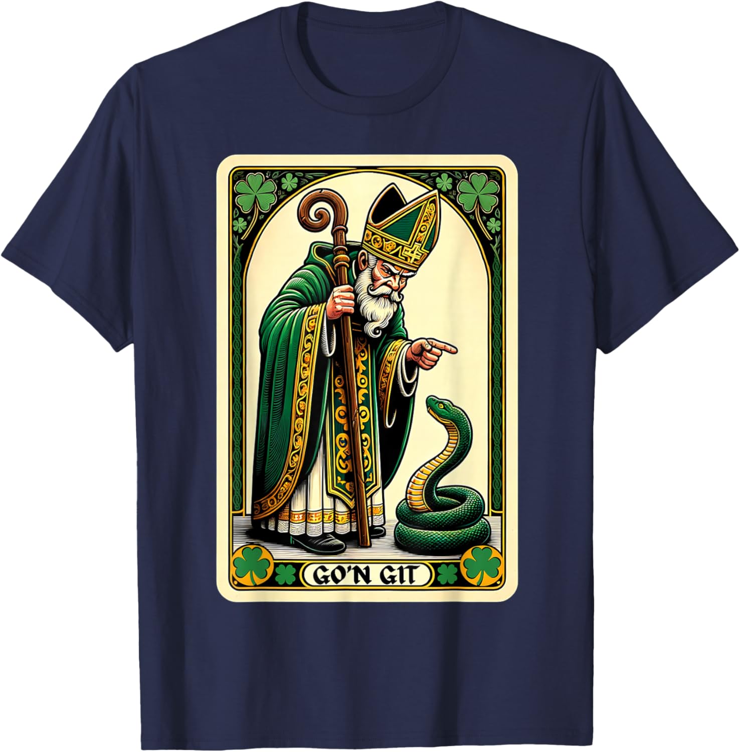 Funny St Patricks Day Tarot Card Go'n Git T-Shirt for Festive Fun - 12