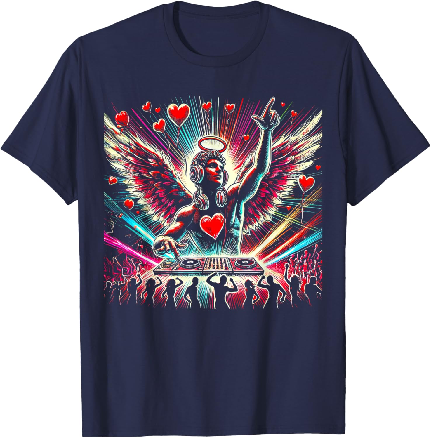 DJ Cupid Angel Valentine's Day Party Shirt Cool DJ Tee for Men and Women - 6