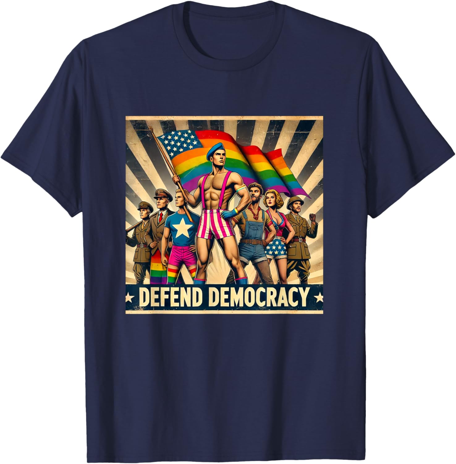 LGBTQ Defend Democracy T-Shirt - Bold Statement Tee for Allies and Activists - 4