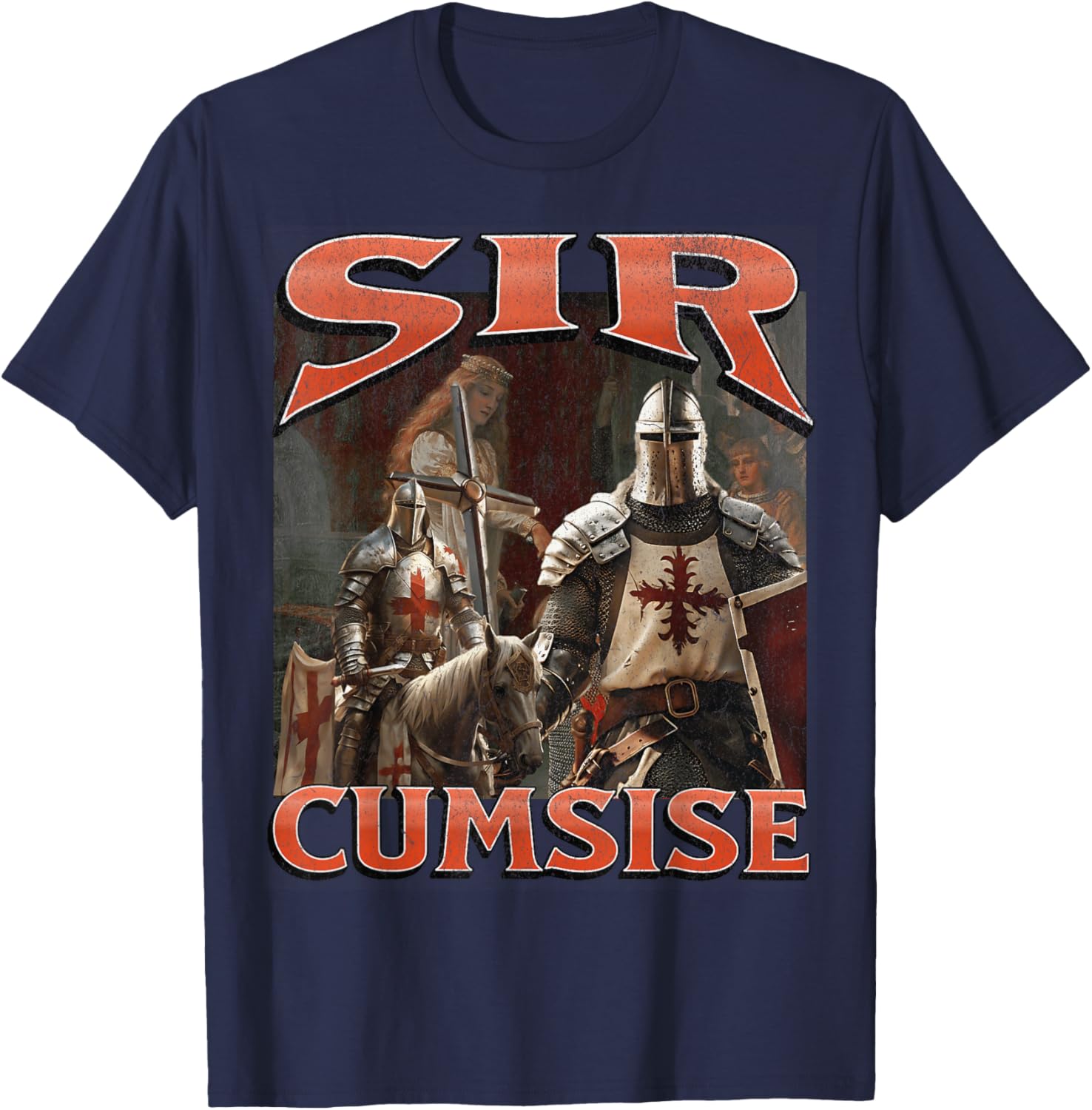 Funny Sir Cumcise Knight Meme Graphic T-Shirt for Unique Style Lovers - 7
