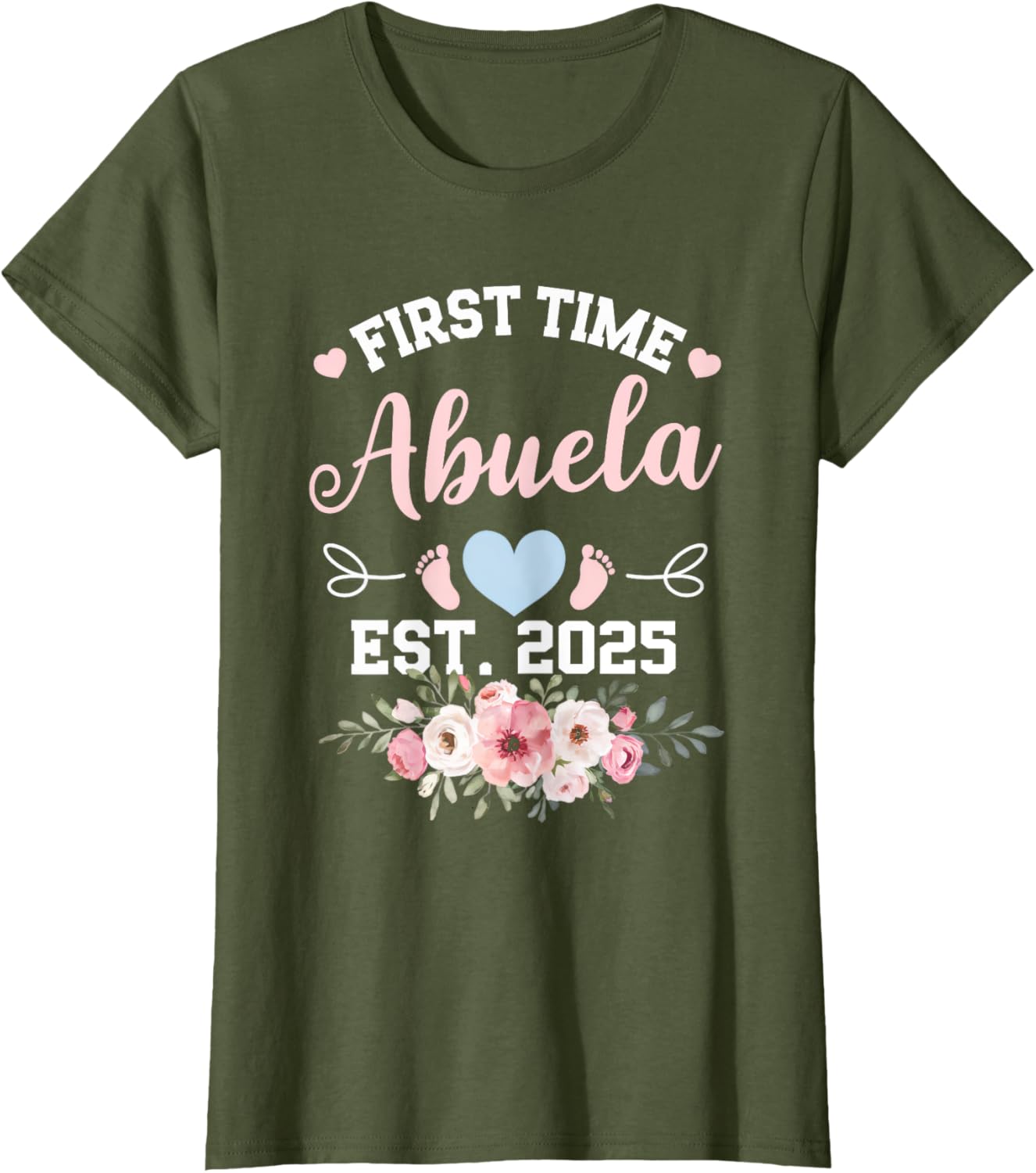 Cute Women's First Time Abuela 2025 Mother's Day Pregnancy T-Shirt - 18