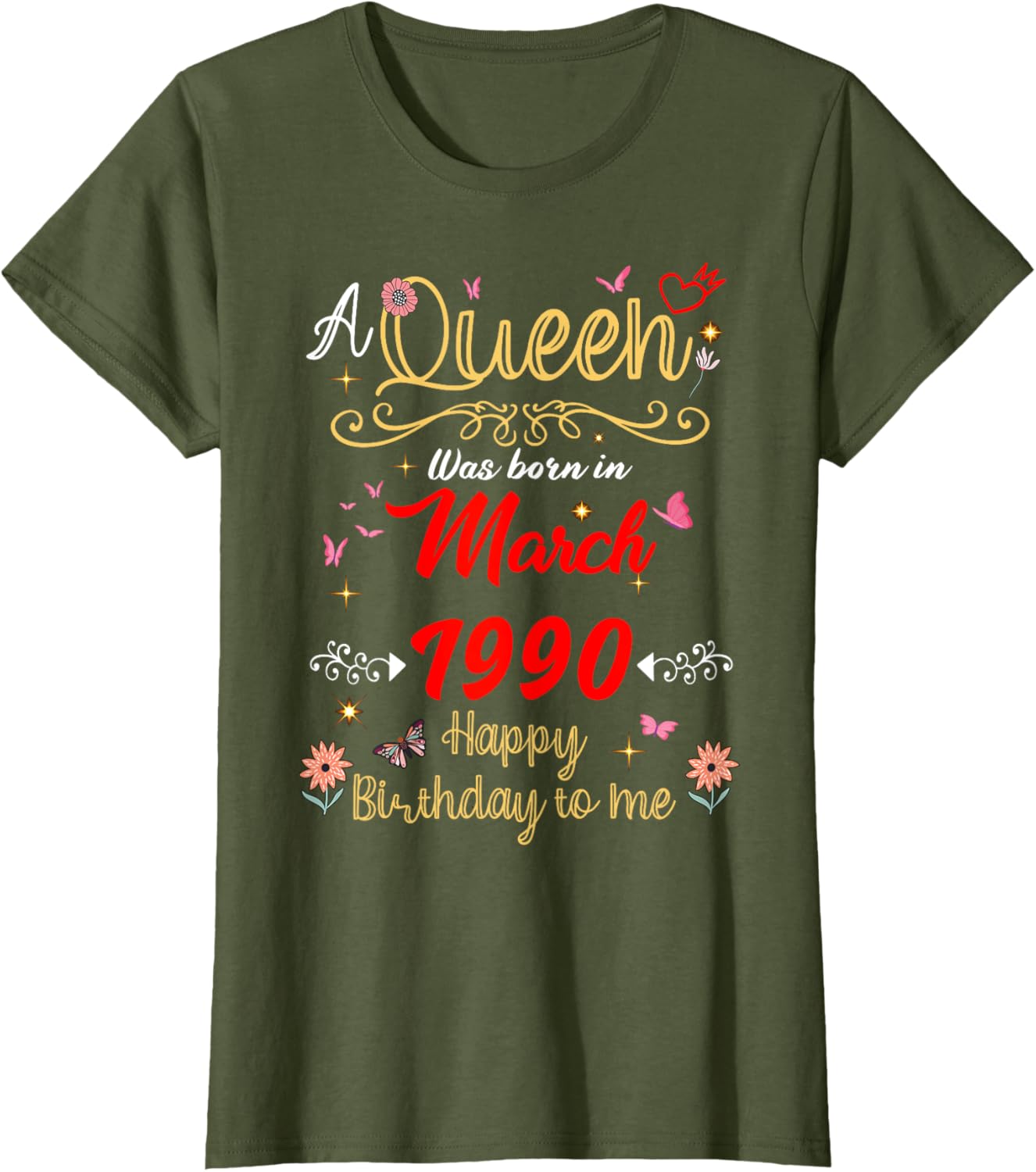 March Birthday Queen T-Shirt Since 1990 for March Girls - 10