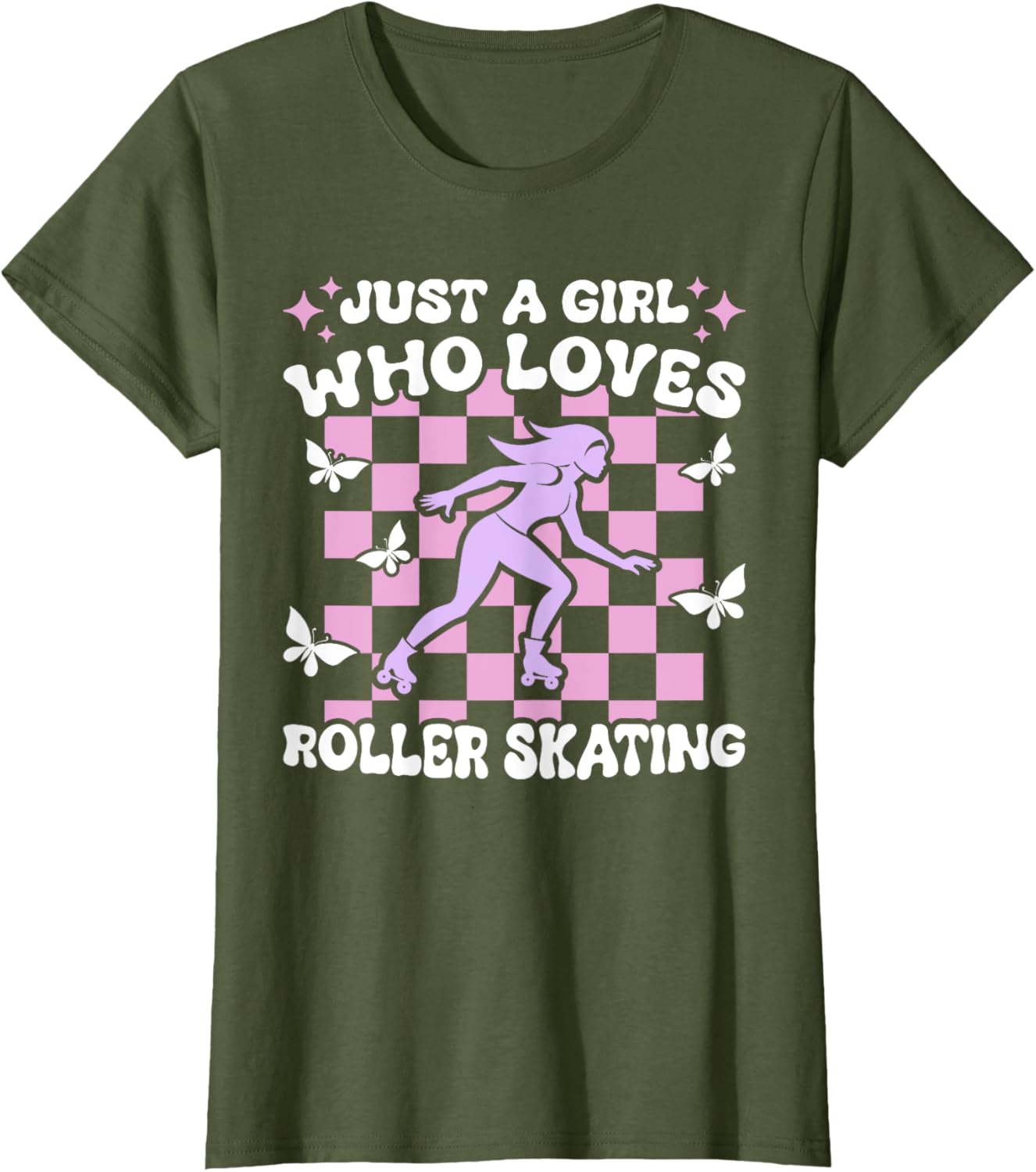 Just A Girl Who Loves Roller Skating Cute T-Shirt for Girls - 17