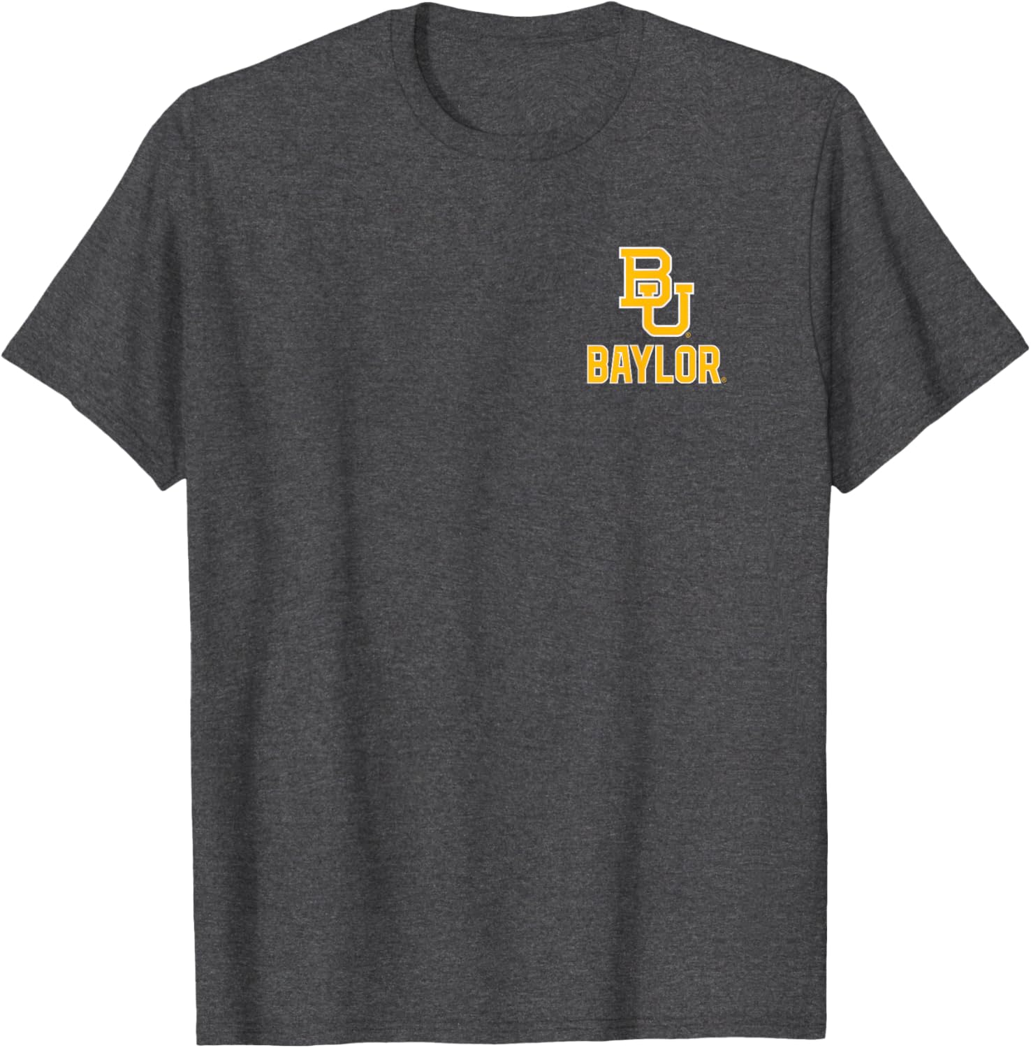 Baylor Bears Dark Heather T-Shirt with Front Back Logo for Sports Fans - 1