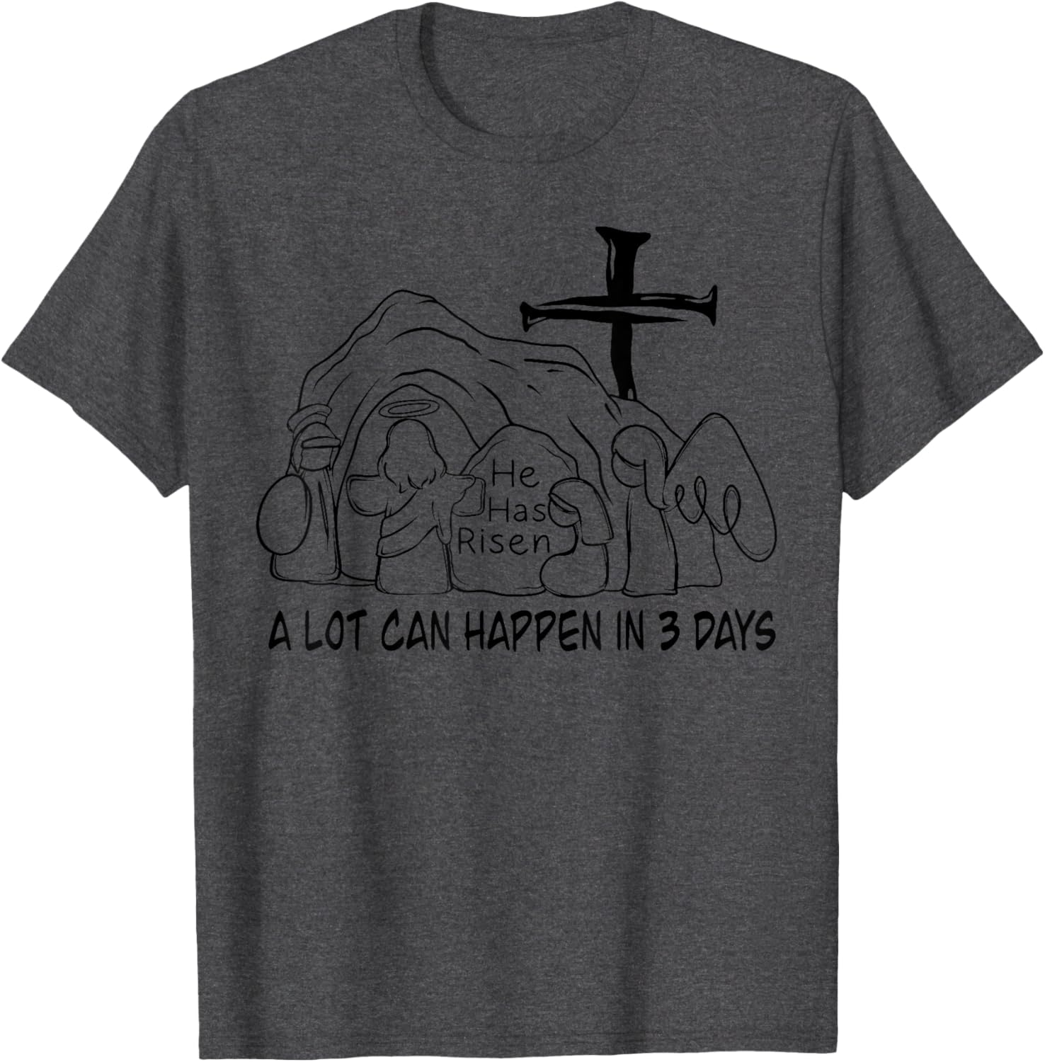 Retro Christian Easter T-Shirt A Lot Can Happen In 3 Days Fun Design - 15