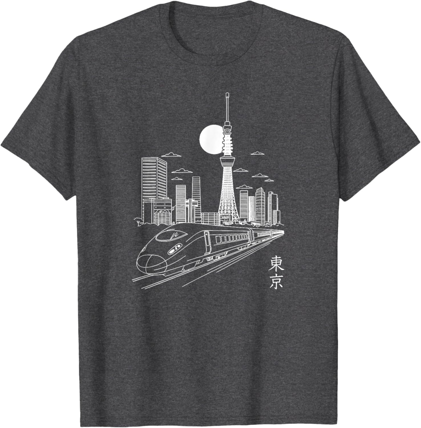 Tokyo Skyline T-Shirt with Skytree and Tokyo Tower Landmarks - 7