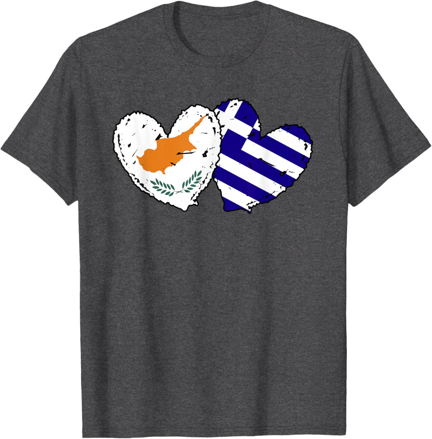 Cyprus Greece Heart Flag T-Shirt for Cypriot Greek Ancestry Lovers - 19