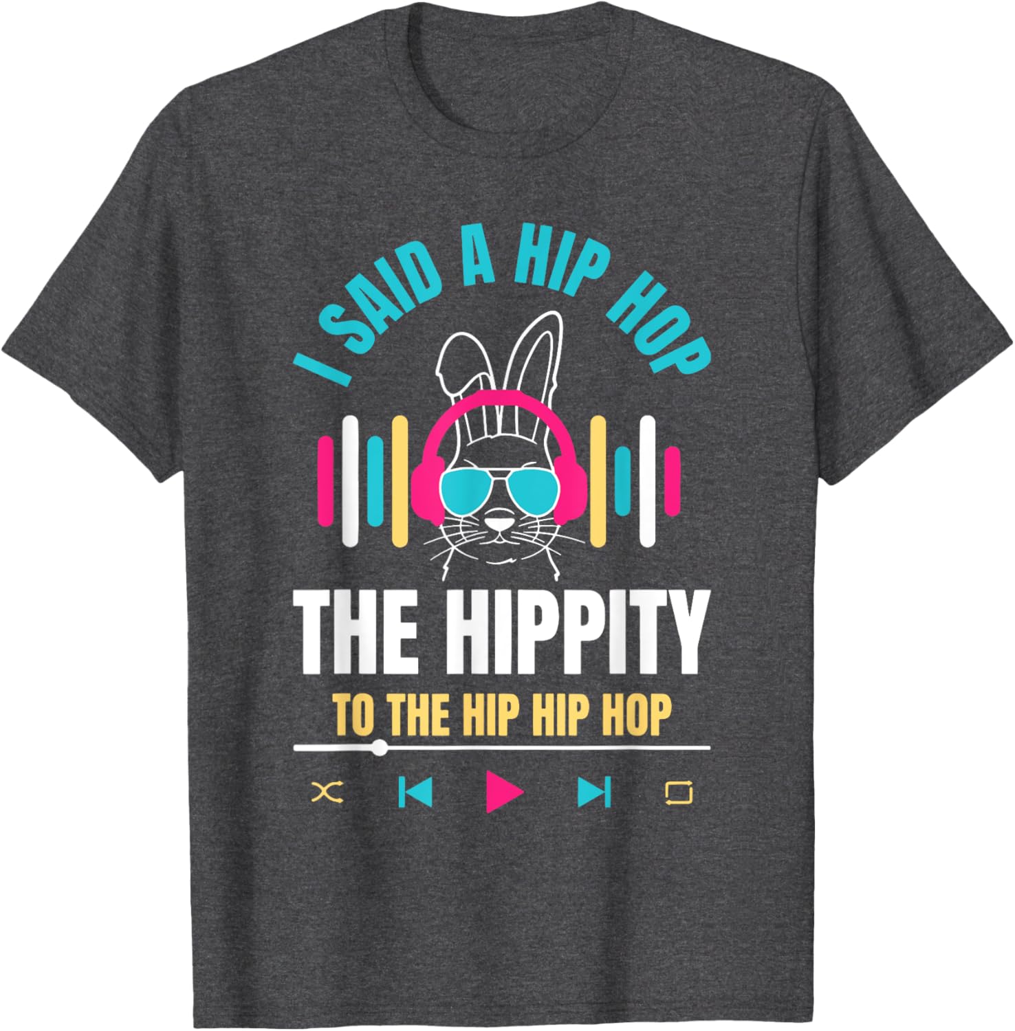 Funny Hip Hop Bunny Easter T-Shirt for Kids and Adults – Cute Spring Tee - 5
