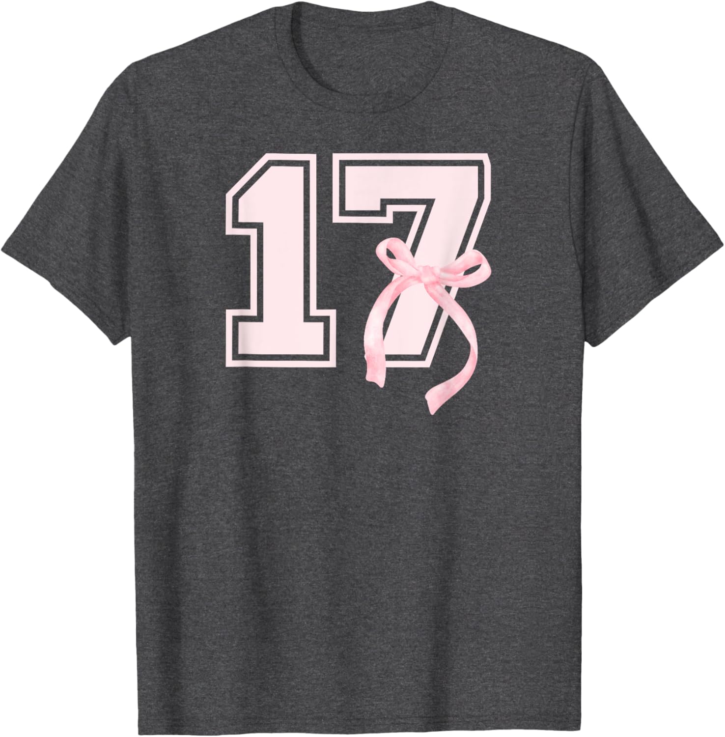 17th Birthday Bow T-Shirt for Stylish Seventeen Year Old Girls - 13