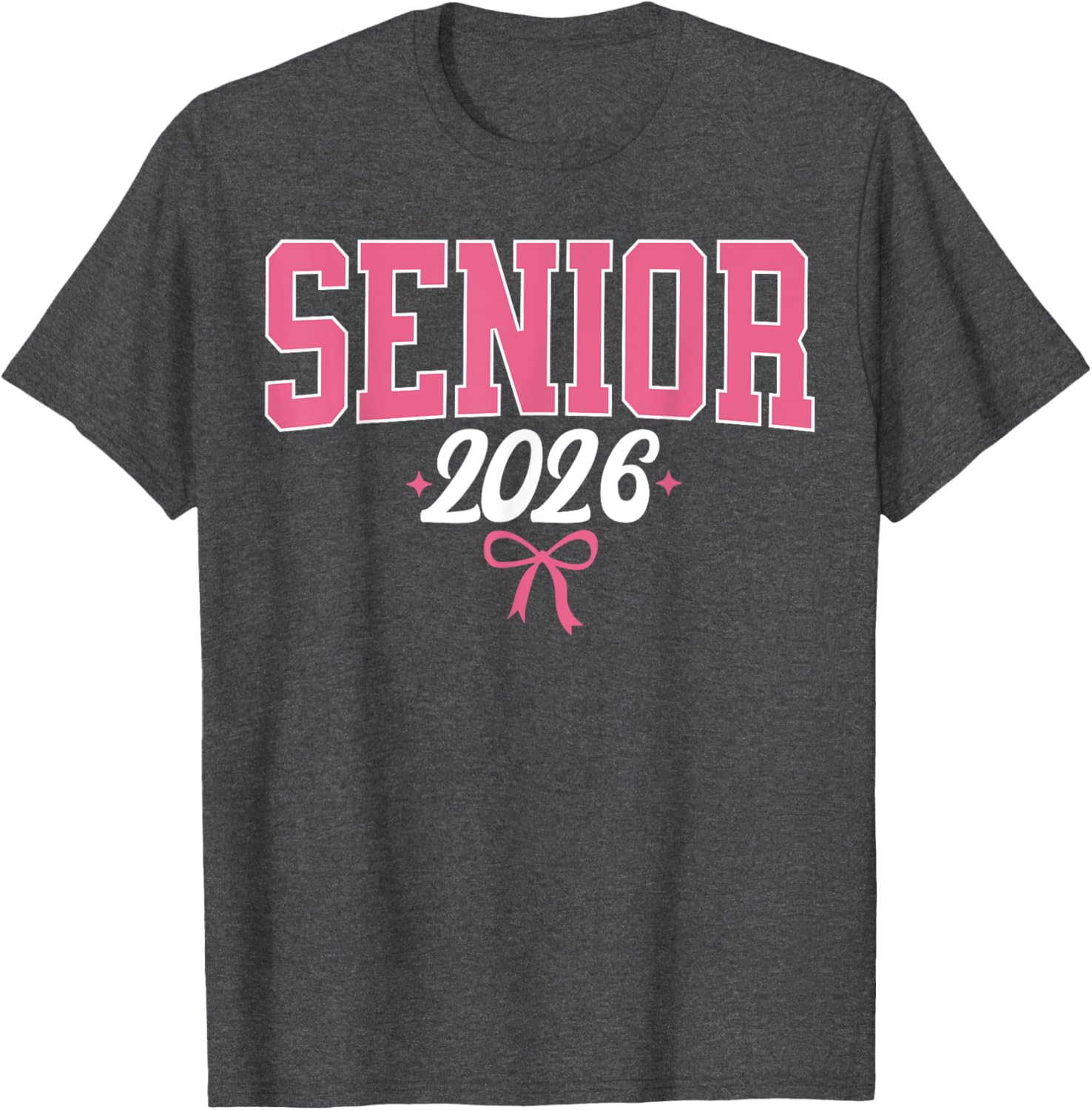 Pink Coquette Bow Graduation T-Shirt for Women Class of 2026 - 1