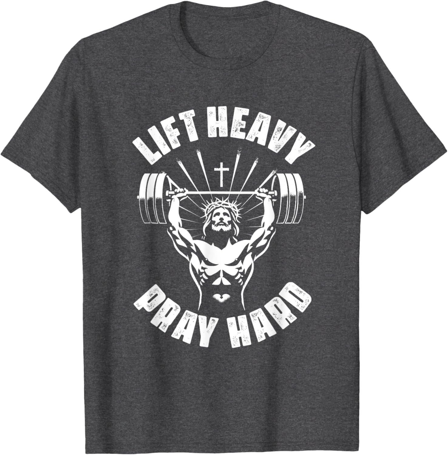 Lift Heavy Pray Hard Christian Bodybuilding T-Shirt for Gym Lovers - 8